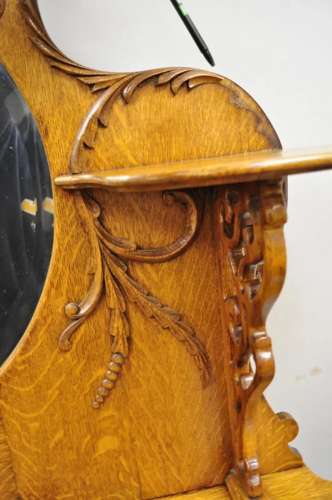 Antiguo Victoriano Tigre Roble Tallado Pata Curio Cabinet Base Aparador Buffet en venta 1
