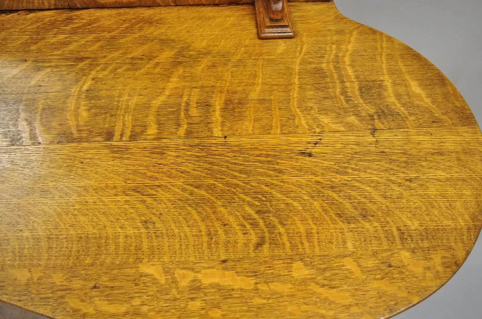 Antiguo Victoriano Tigre Roble Tallado Pata Curio Cabinet Base Aparador Buffet en venta 3