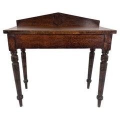 Antique Victorian Tiger Oak Hall Table, Server, Sofa Table, Scotland 1880, B665