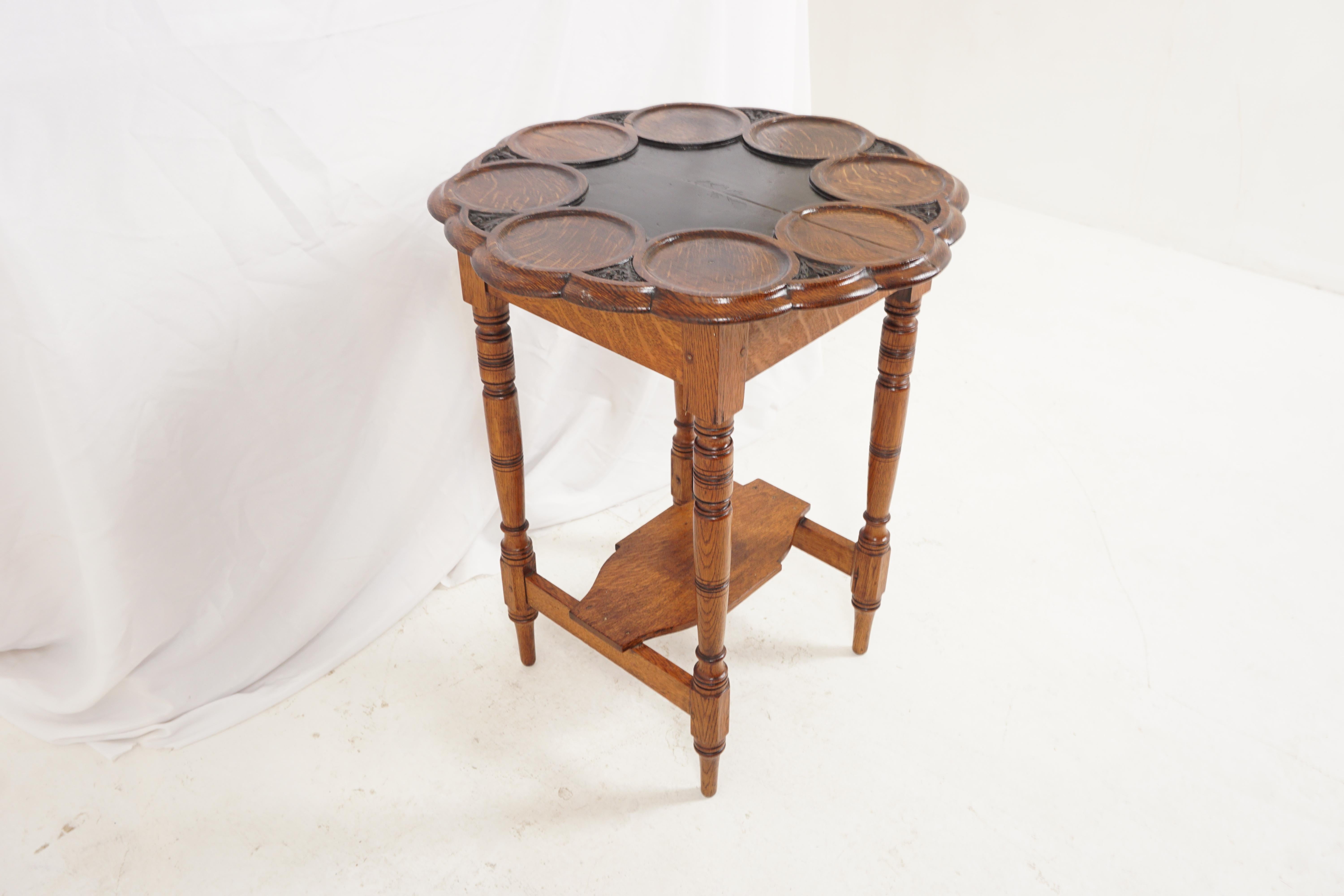 Antiker viktorianischer Tiger-Eiche-Tisch, Spieltisch, Schottland 1900, H251 (Viktorianisch) im Angebot