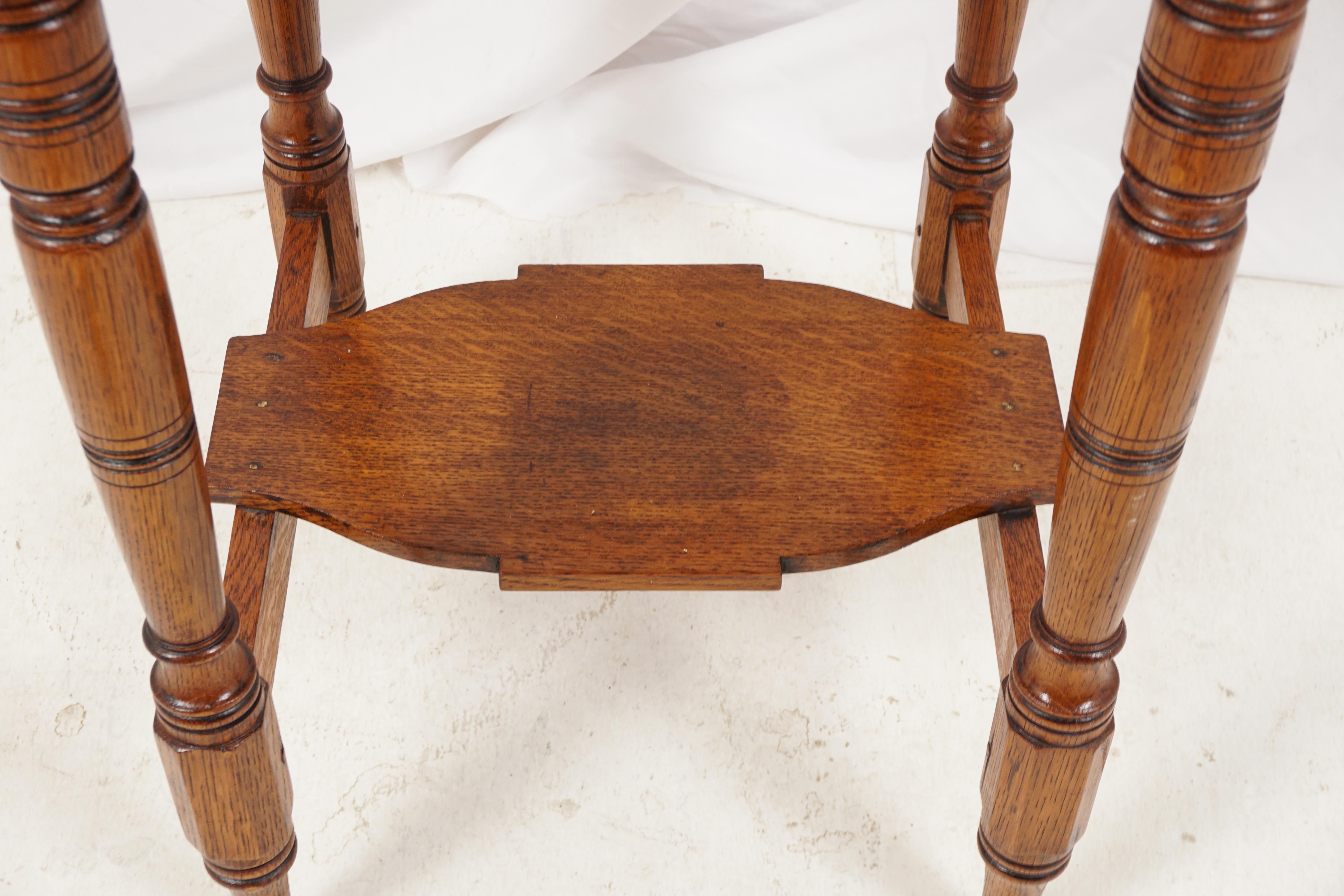 Antiker viktorianischer Tiger-Eiche-Tisch, Spieltisch, Schottland 1900, H251 im Zustand „Gut“ im Angebot in Vancouver, BC