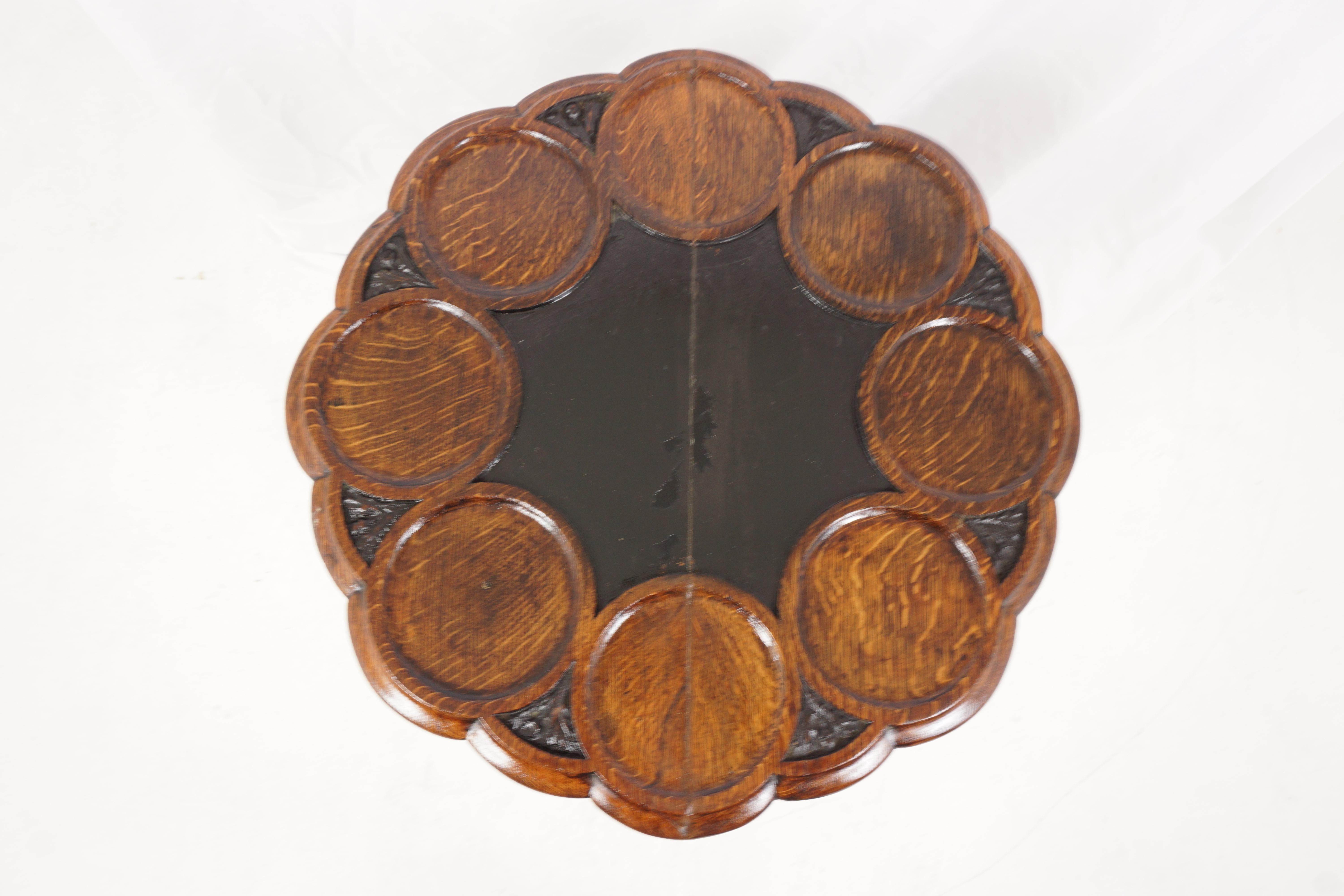 Antique Victorian Tiger Oak Table, Games Table, Scotland 1900, H251 For Sale 2