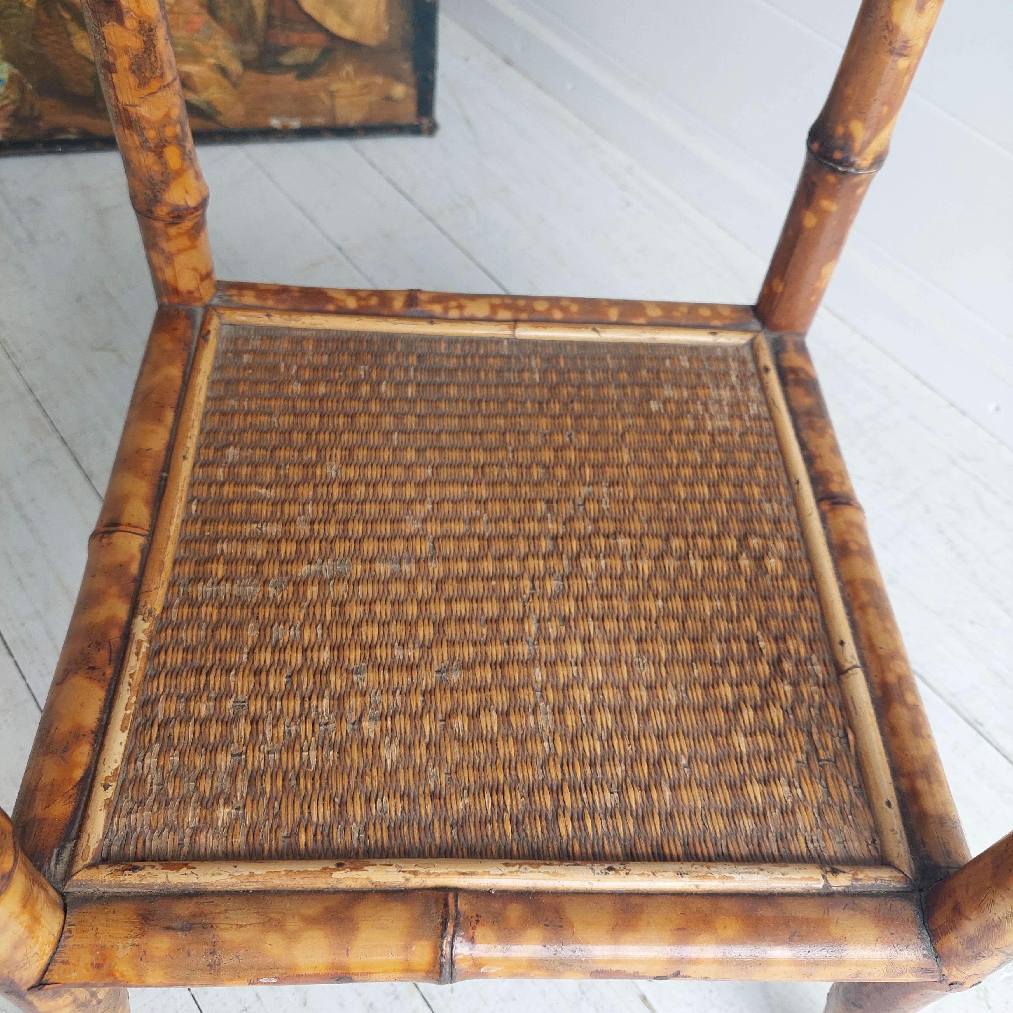 Antique Victorian Tiger Octagonal Bamboo Grass cloth  Side End Lamp table, 1900s 13