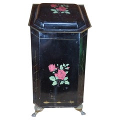 Used Victorian Tole Coal Hod Scuttle Box Fireplace Bin Country Farmhouse