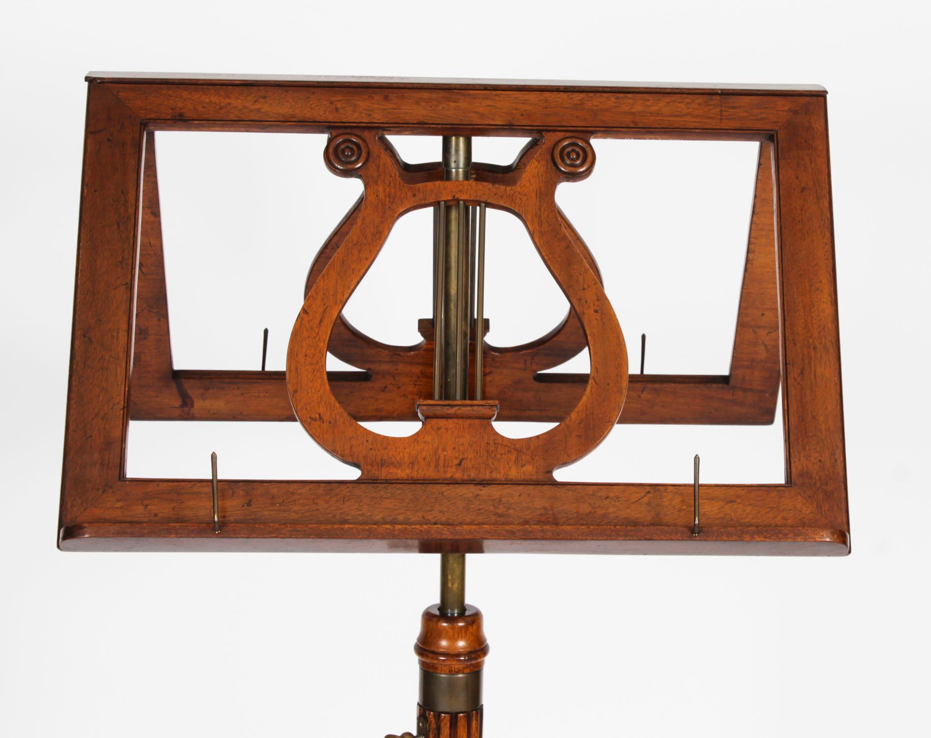 Antique Victorian Tripod Music Stand 19ème siècle 4