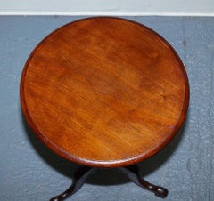 ANTIQUE VICTORIAN TRIPOD SiDE TABLE ROUND WINE TABLE WITH CABRIOLE LEGS