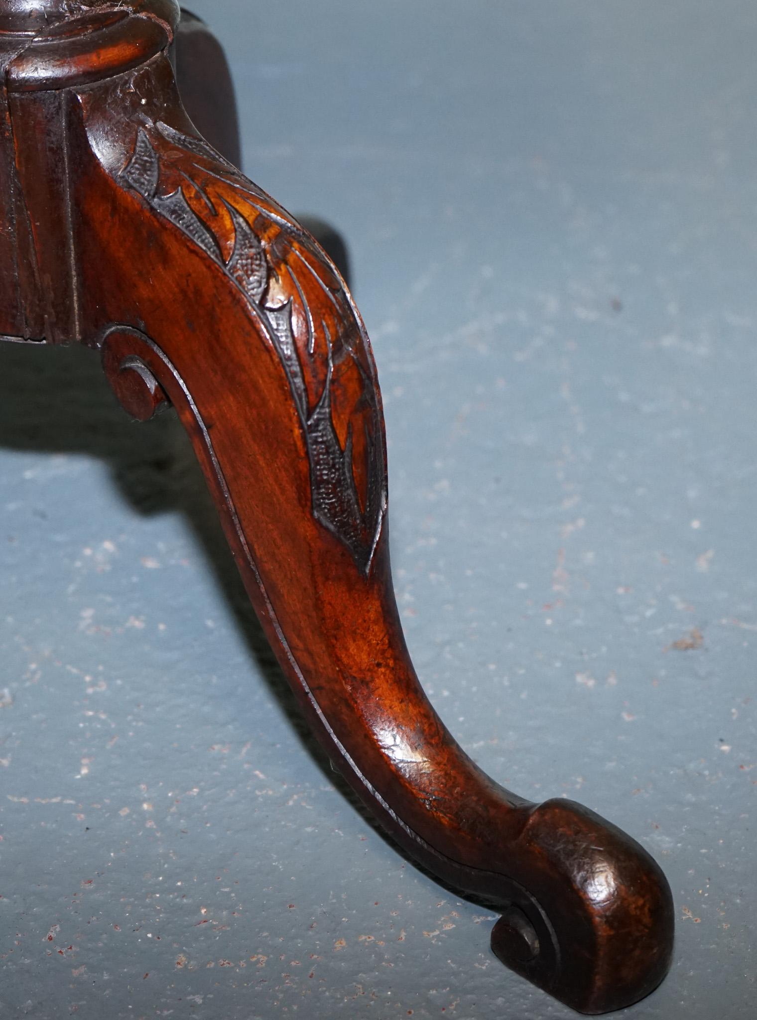 British ANTIQUE VICTORIAN TRIPOD SiDE TABLE ROUND WINE TABLE WITH CABRIOLE LEGS For Sale