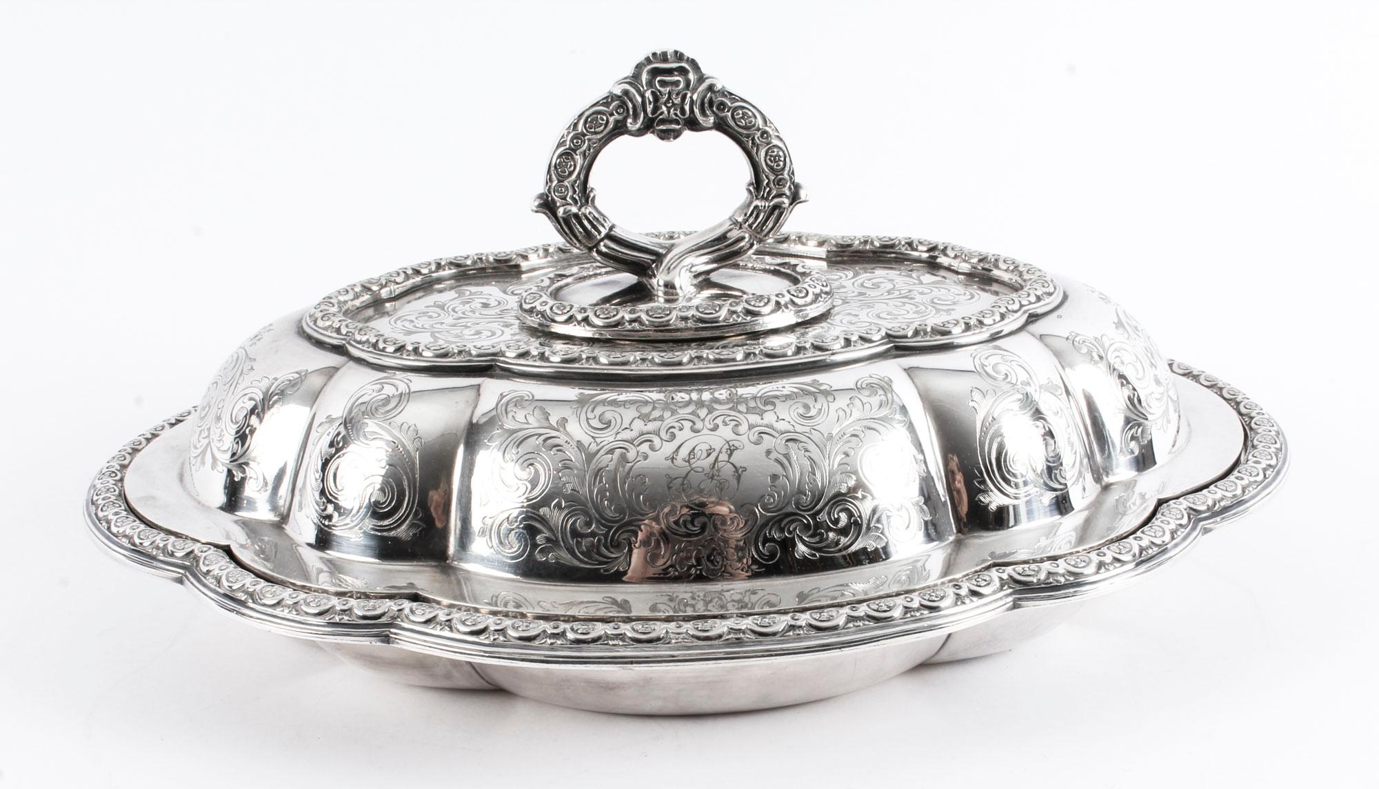 Late 19th Century Antique Victorian Tureen Entree Dish by Collins and Co. London, 19th Century