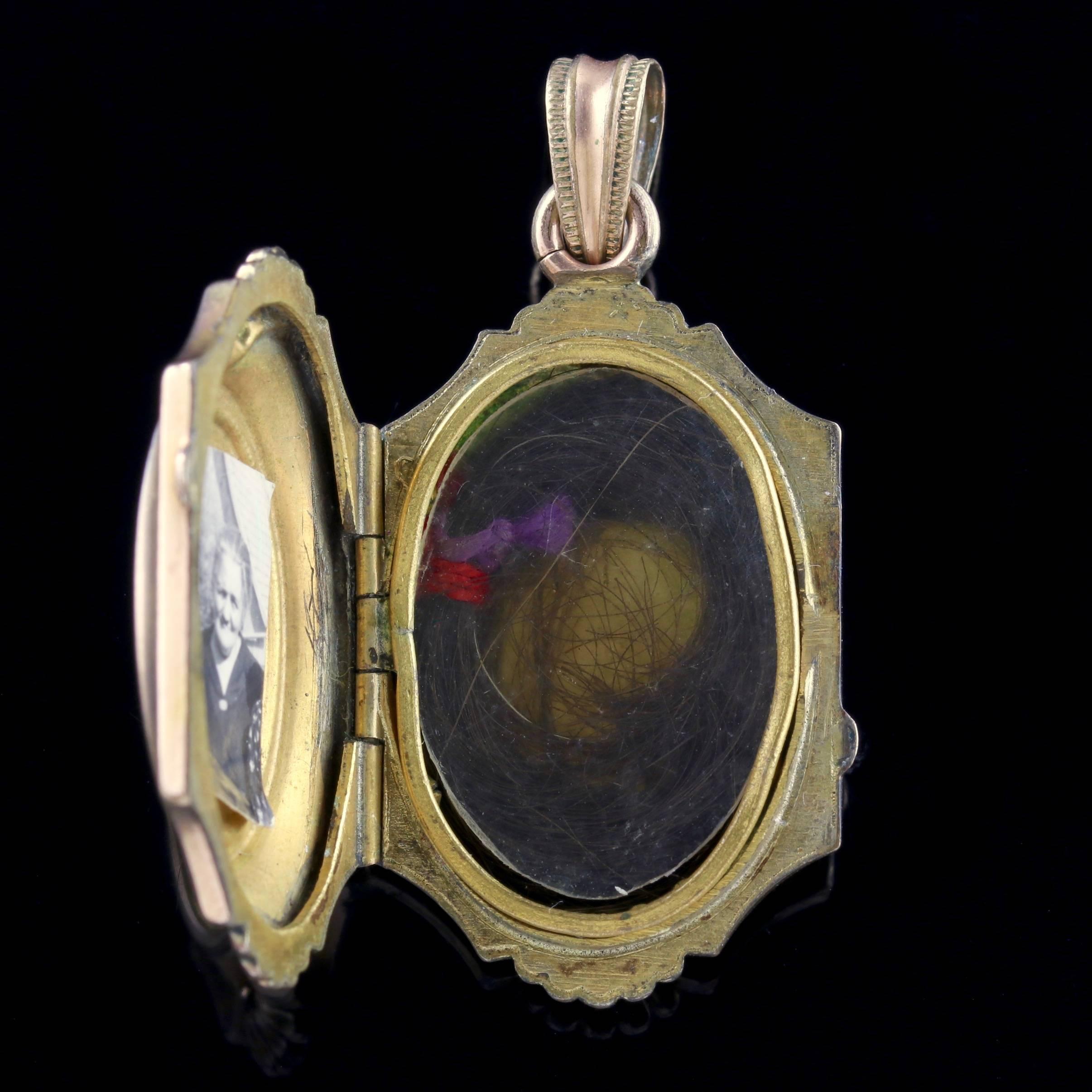 Antique Victorian Turquoise Locket Gold Gilt, circa 1890 In Excellent Condition For Sale In Lancaster, Lancashire