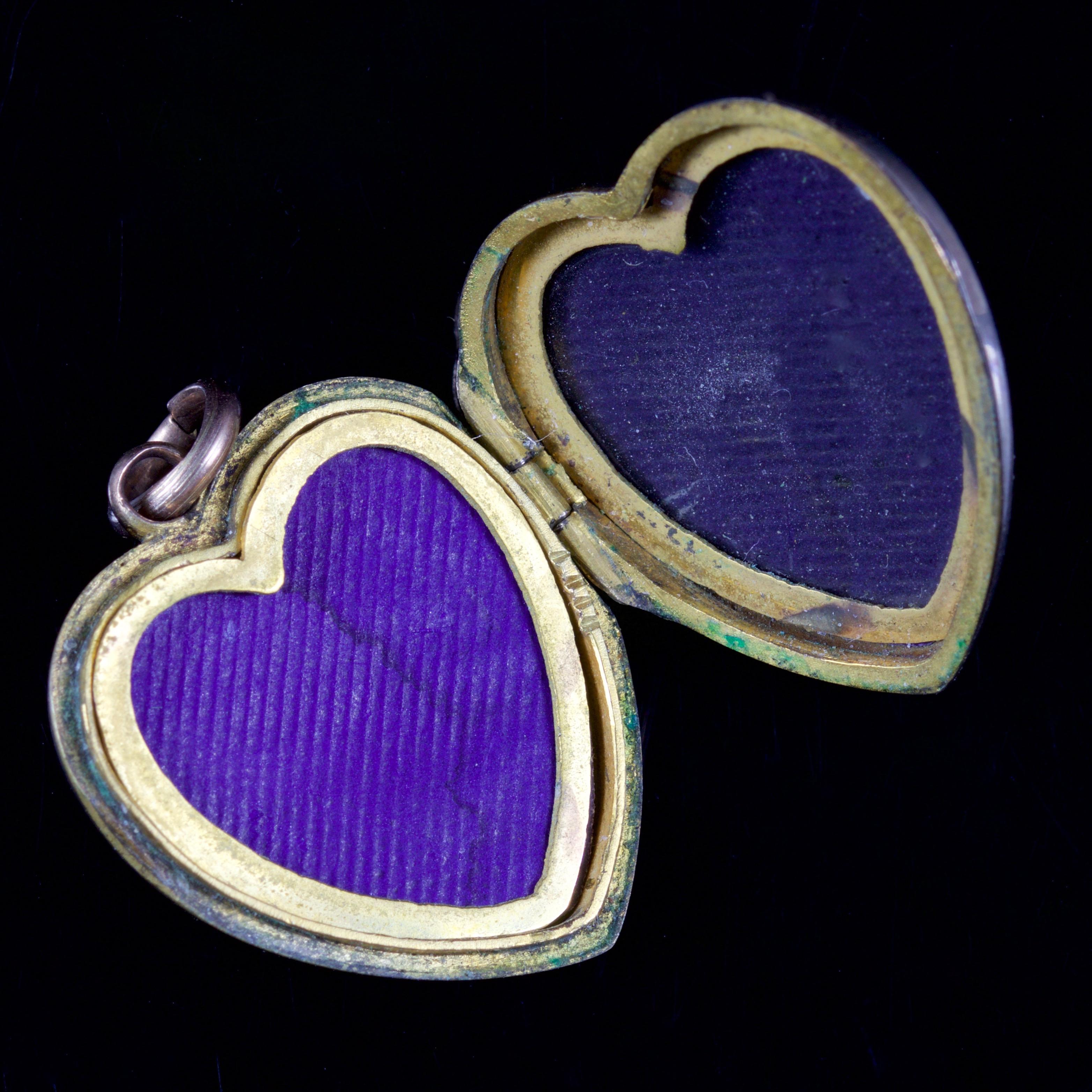 Women's Antique Victorian Turquoise Pearl Heart Locket Gold, circa 1900