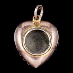 Antique Victorian Turquoise Pearl Heart Pendant Locket 18 Carat Gold, circa 1900