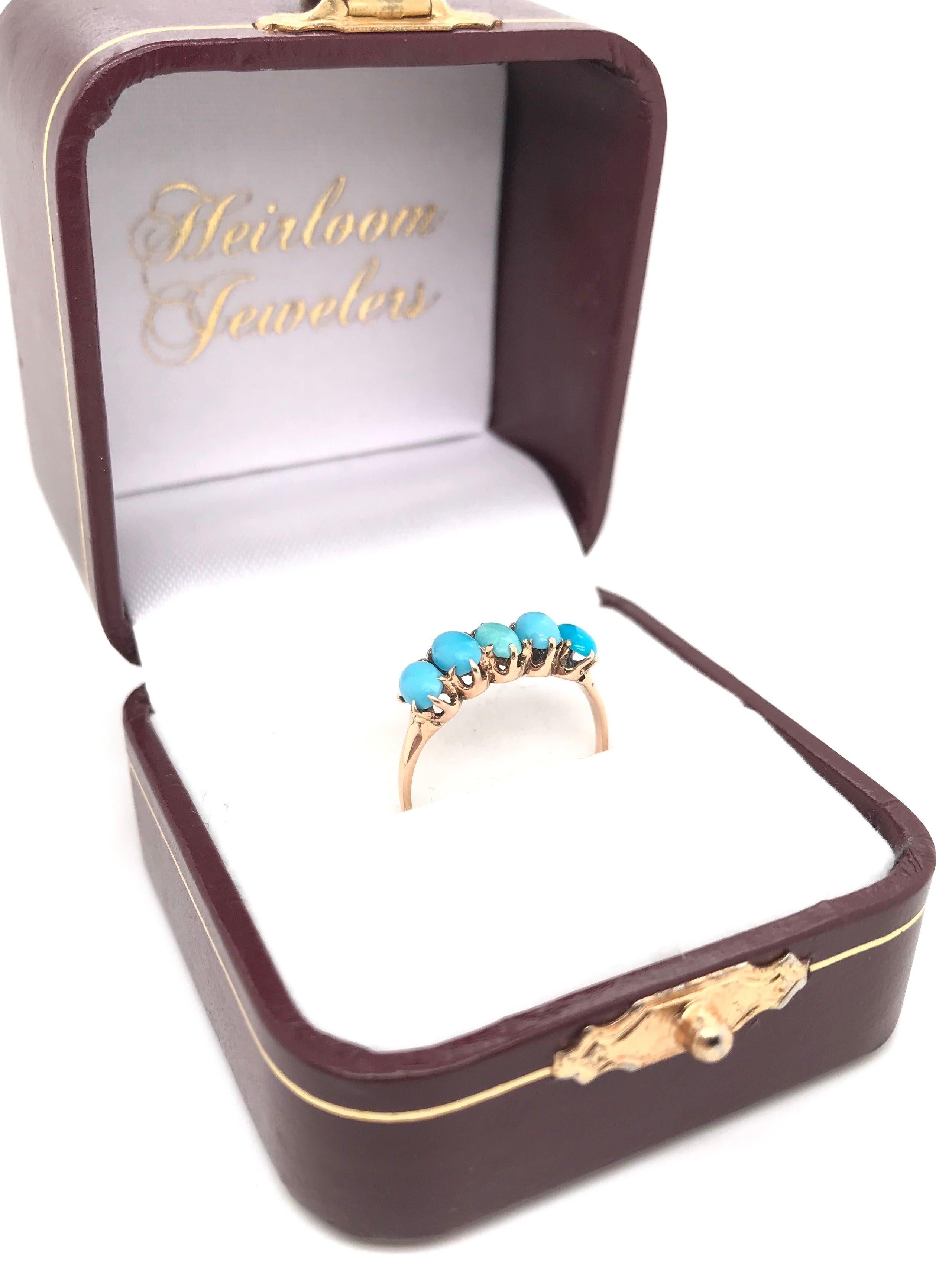 Antique Victorian Turquoise Ring For Sale 5