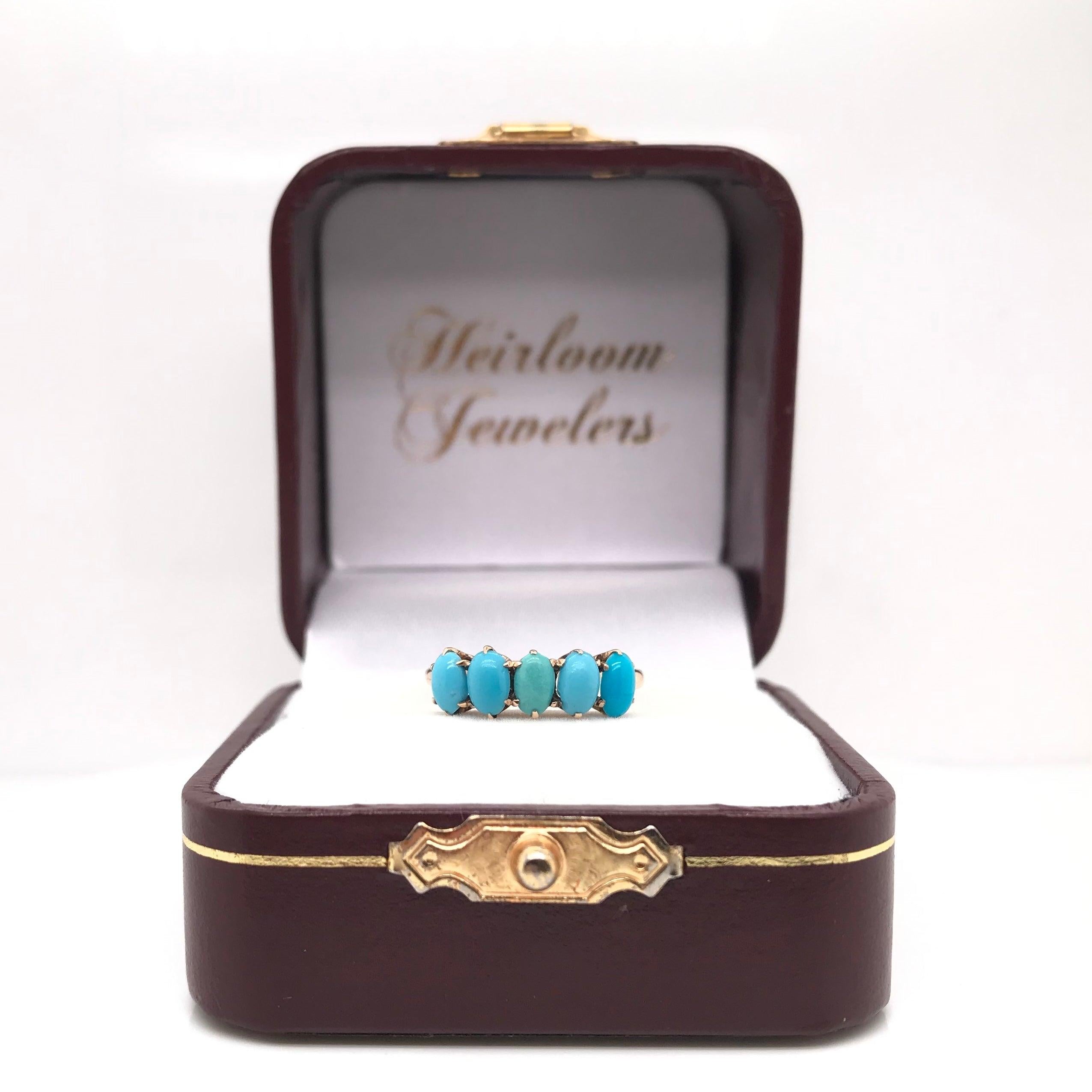 Antique Victorian Turquoise Ring For Sale 11