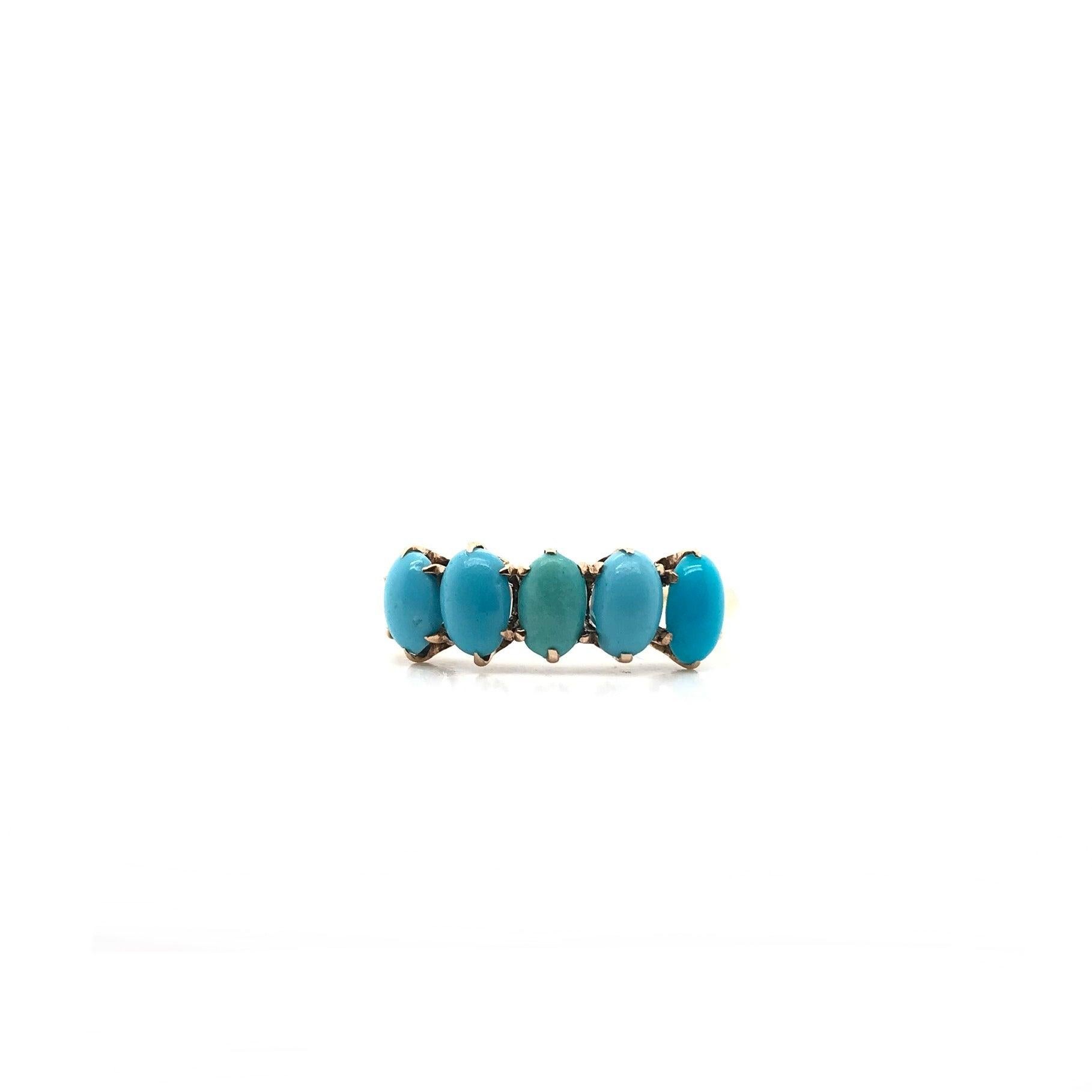 Antique Victorian Turquoise Ring In Good Condition For Sale In Montgomery, AL