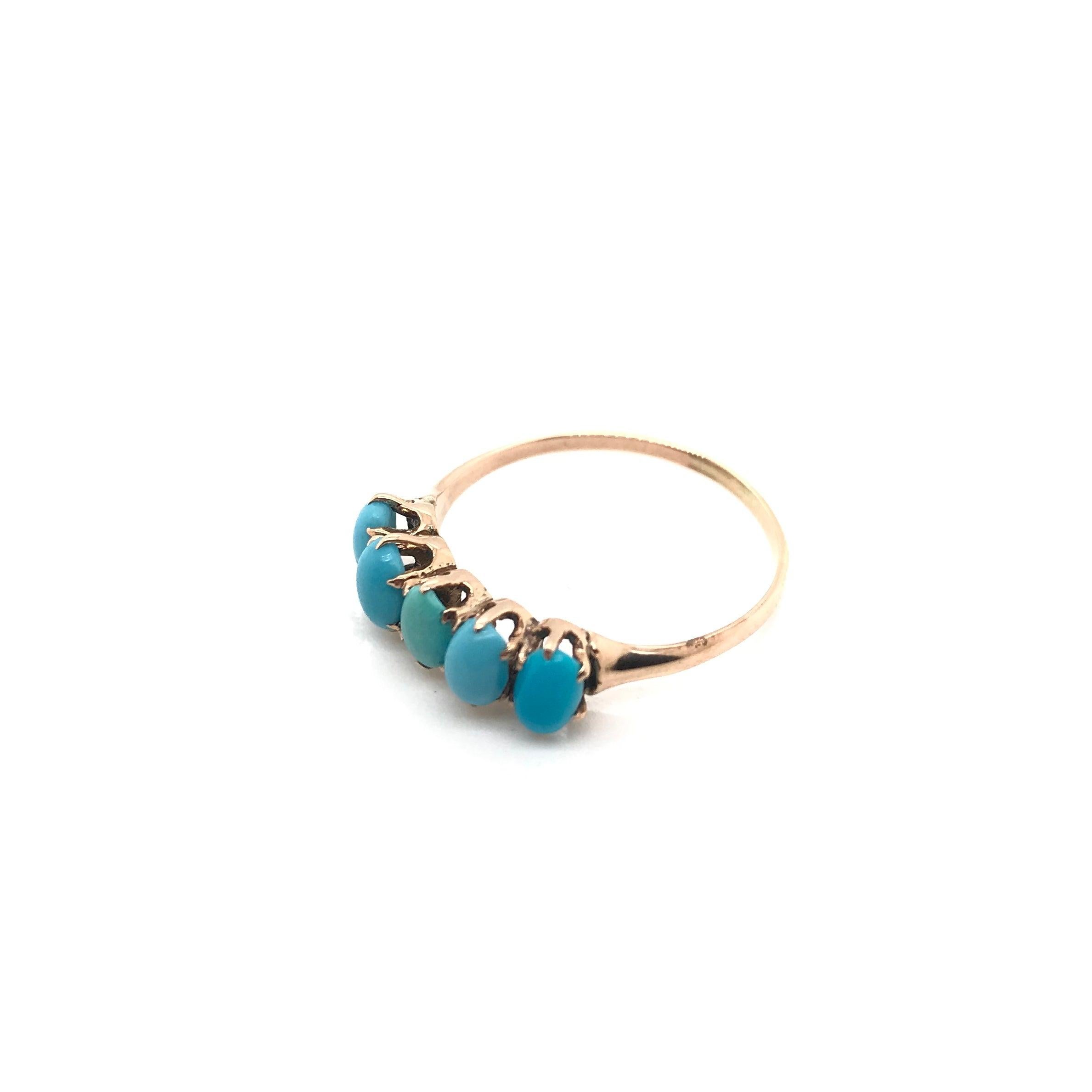 Antique Victorian Turquoise Ring For Sale 4