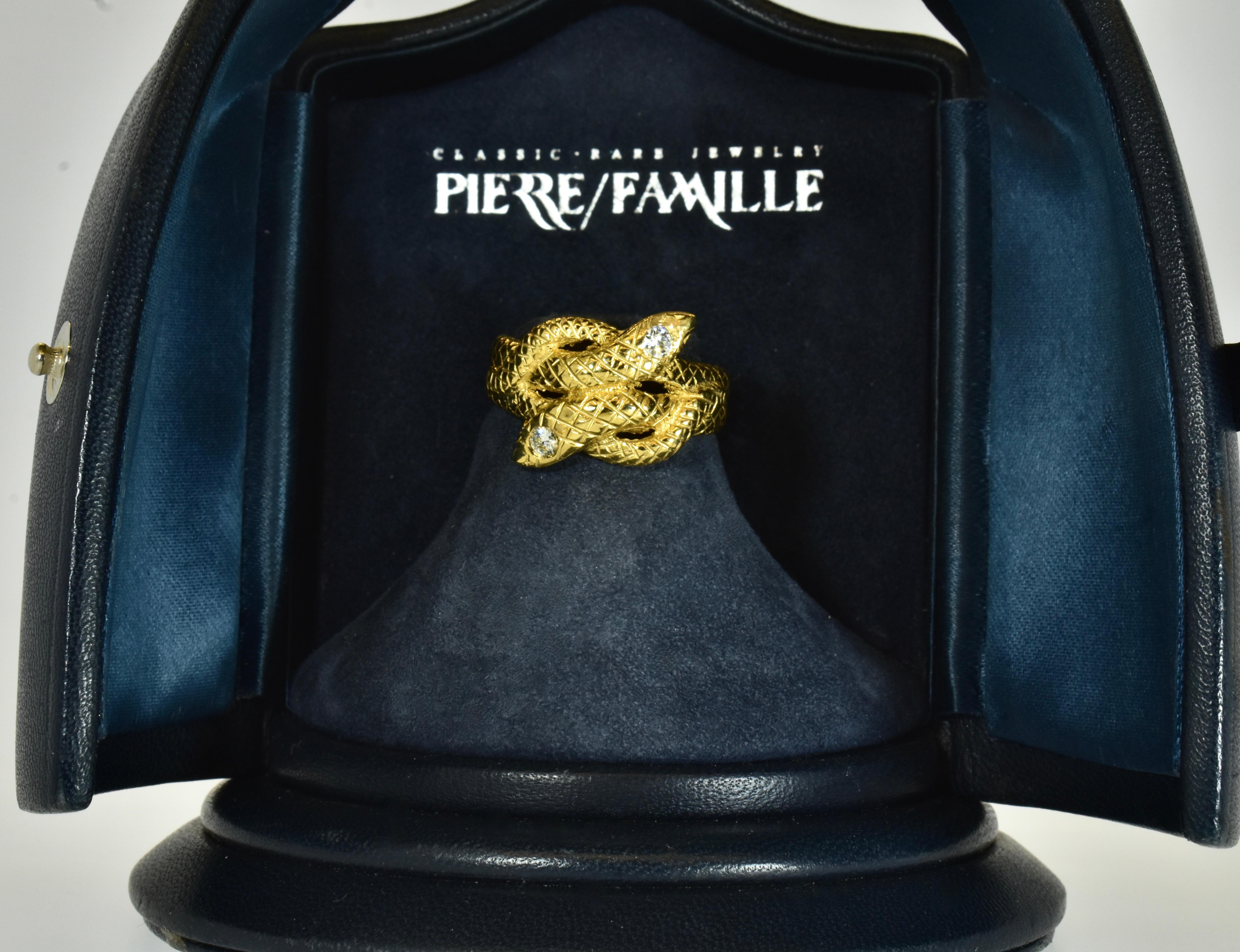 Serpent ancien  Bague symbolisant l'amour éternel en or  Diamants 1880 en vente 5