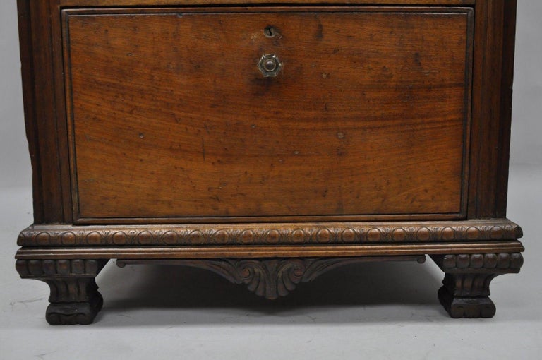 Antique Victorian TwoPiece Walnut Tall Curio Gun Rifle Hutch