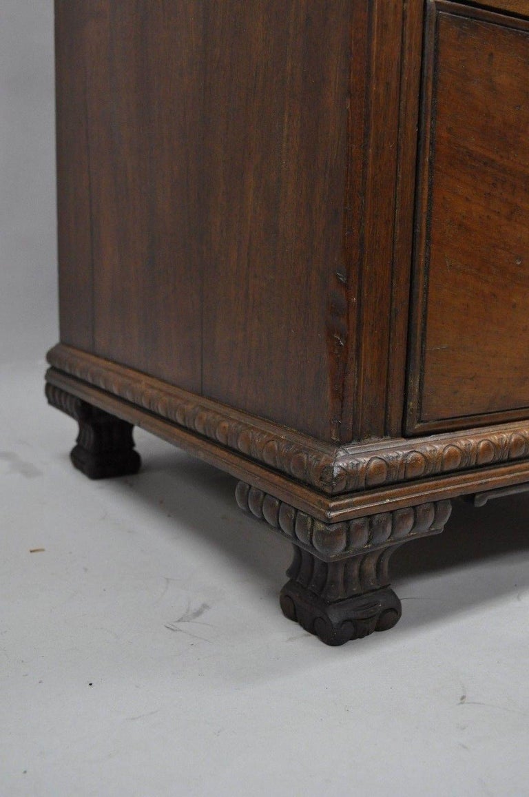 Antique Victorian TwoPiece Walnut Tall Curio Gun Rifle Hutch