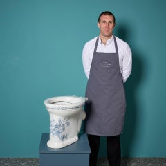 Antique Victorian Twyford Hanley Patterned Toilet with P Trap