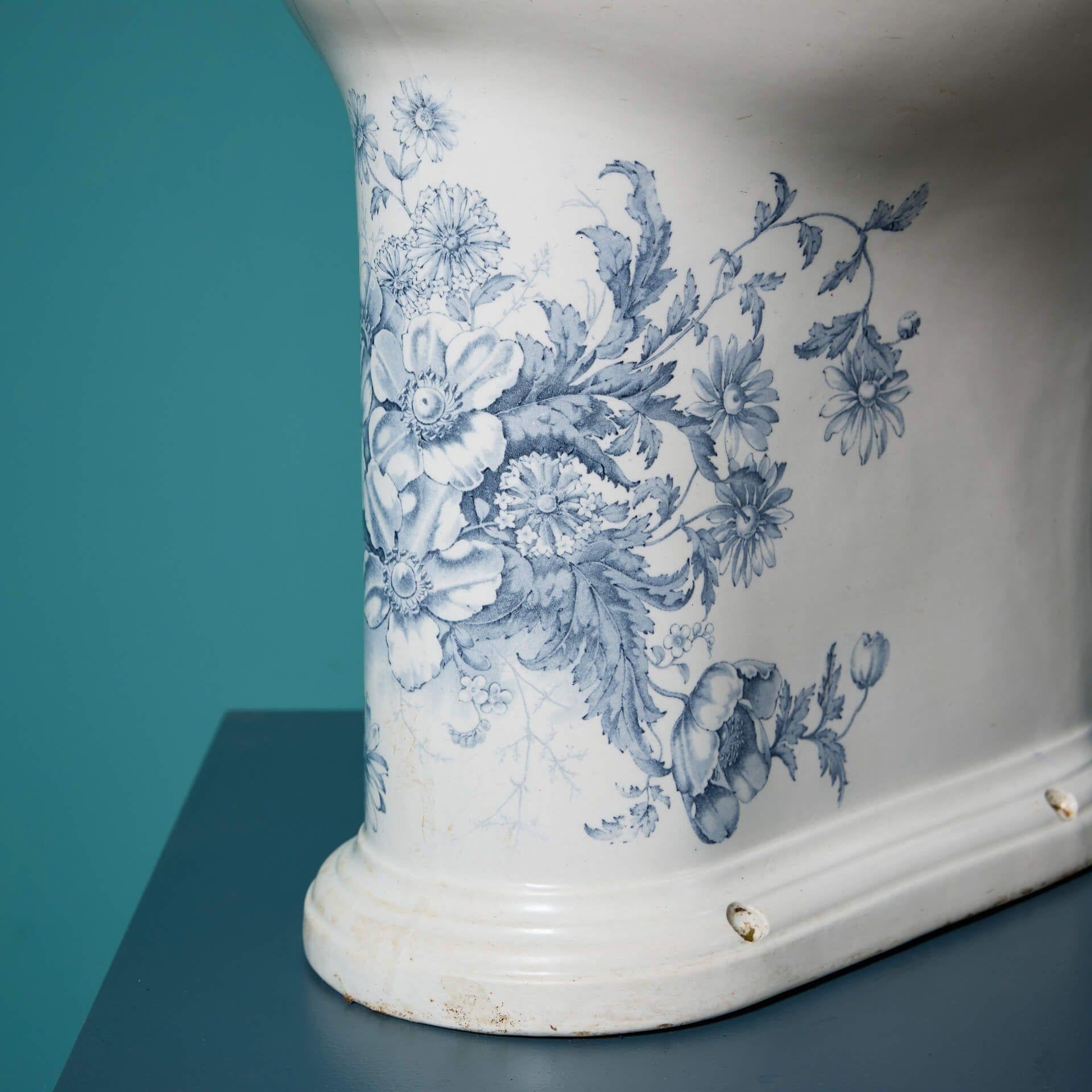 Victorien Antique toilette victorienne Twyford Hanley à motifs avec plateau P en vente