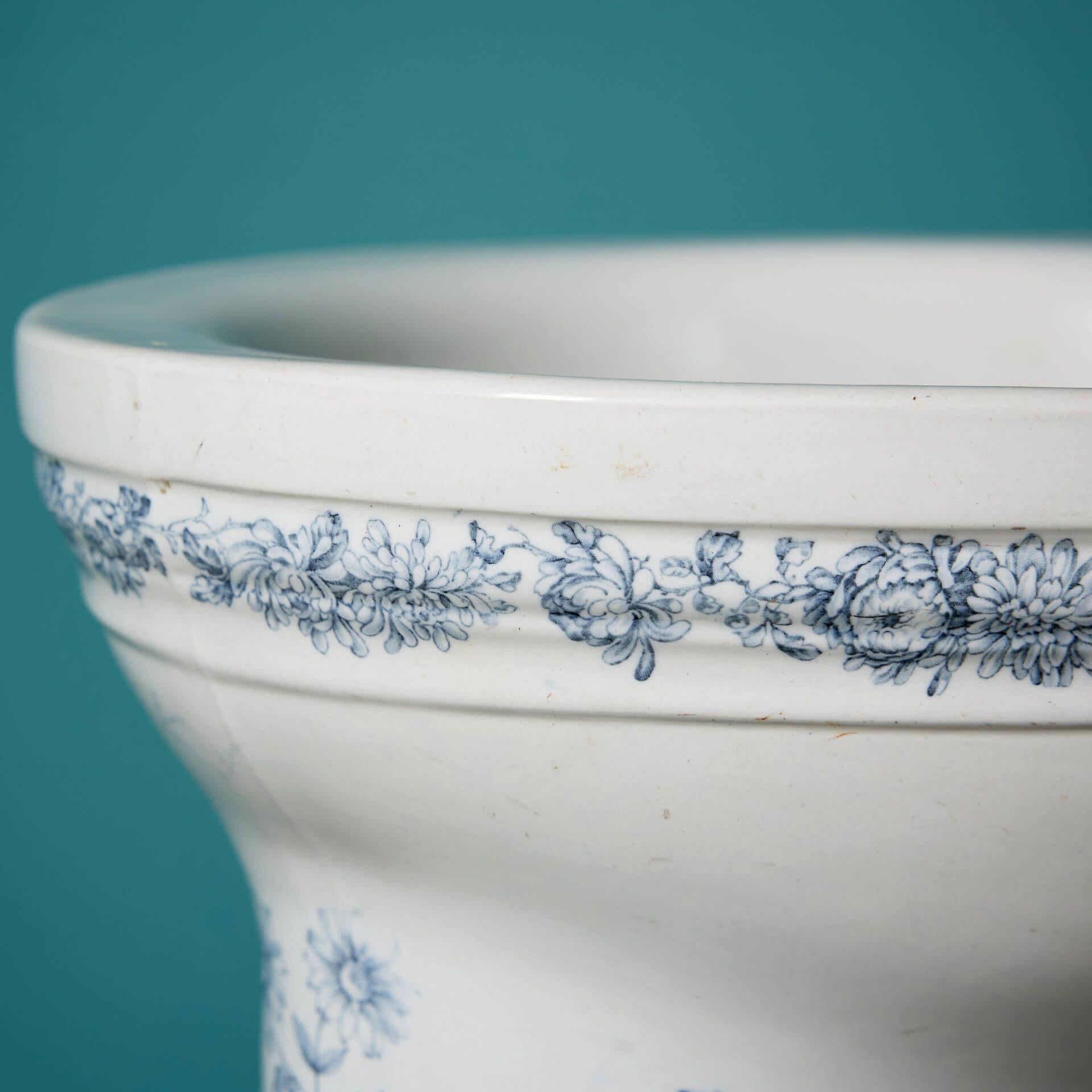 Anglais Antique toilette victorienne Twyford Hanley à motifs avec plateau P en vente