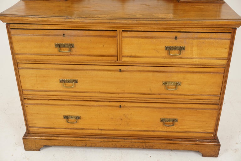 Antique Victorian Vanity, Large Ash Chest of Drawers, Scotland 1880, B2588 For Sale 5
