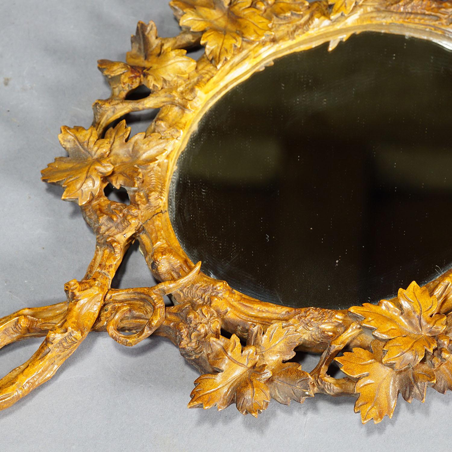 Swiss Antique Victorian Vanity Mirror, Black Forest, circa 1900