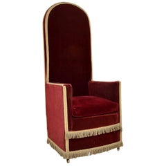 Antique Victorian Velvet Porters Chair / Armchair