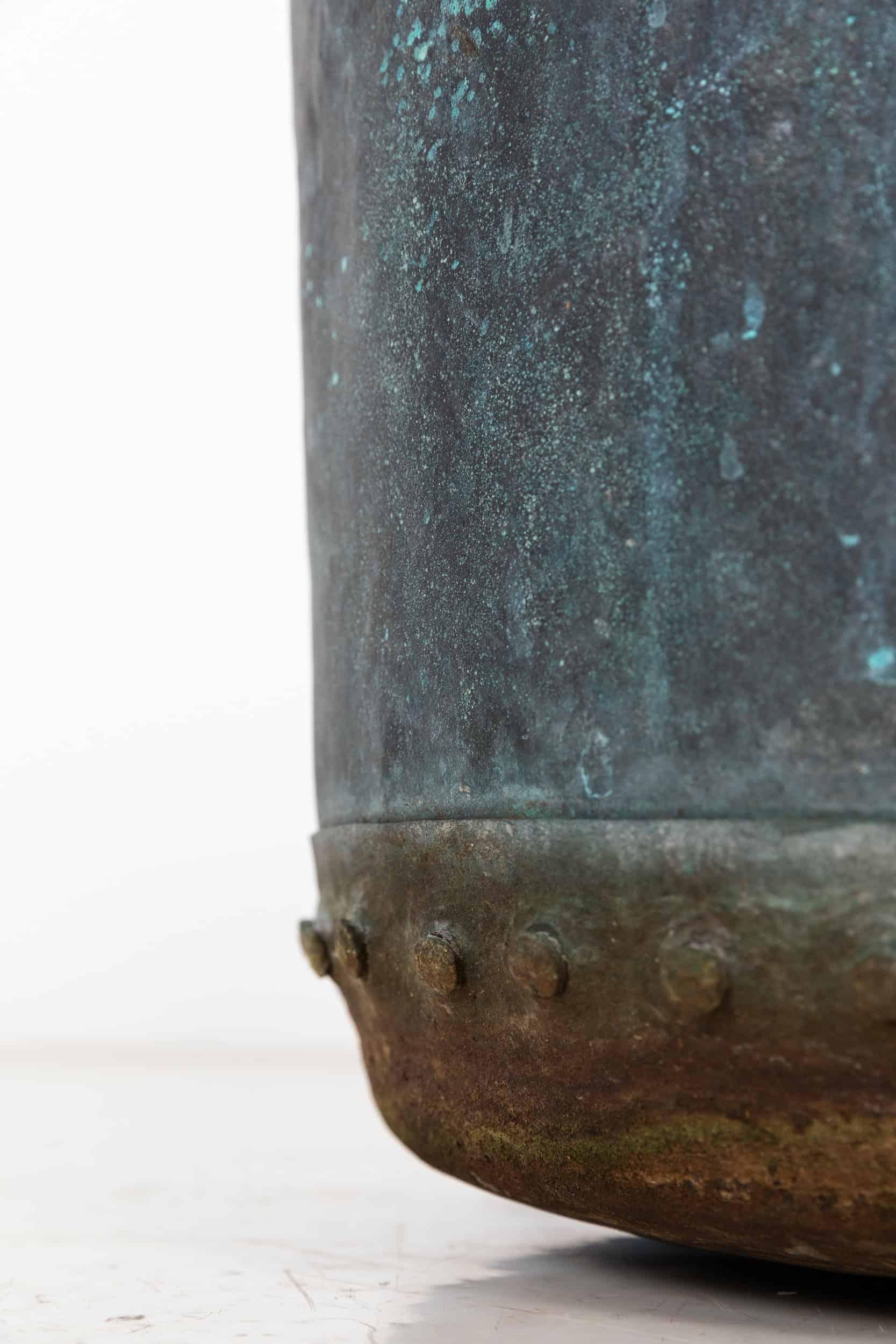 Antike viktorianische Verdigris-Kupferrohrgefäß-Pflanzgefäße/Töpferwaren-Aufbewahrung in Wannenform, ca. 1880 (Spätviktorianisch) im Angebot