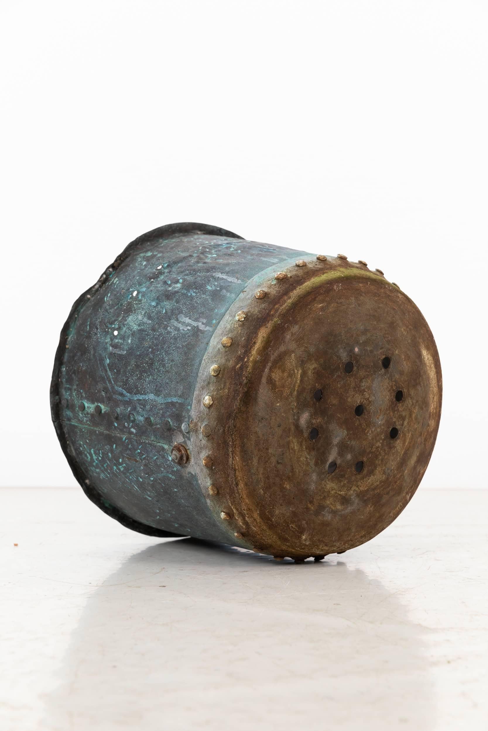 Antike viktorianische Verdigris-Kupferrohrgefäß-Pflanzgefäße/Töpferwaren-Aufbewahrung in Wannenform, ca. 1880 (Handgefertigt) im Angebot