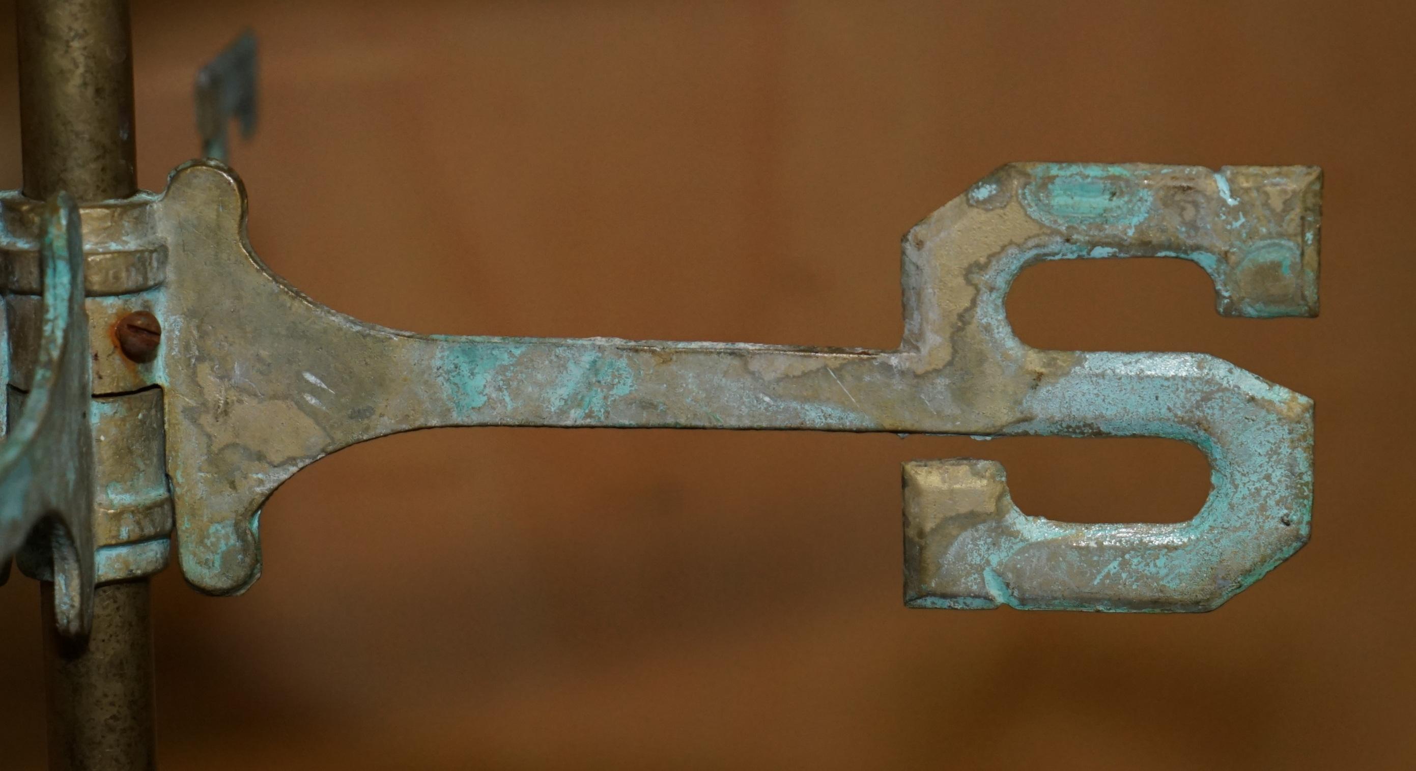 ANTICA VENTOLA VERDIGRIS VERDE OCA CANADESE RAME CIRCA 1880 3