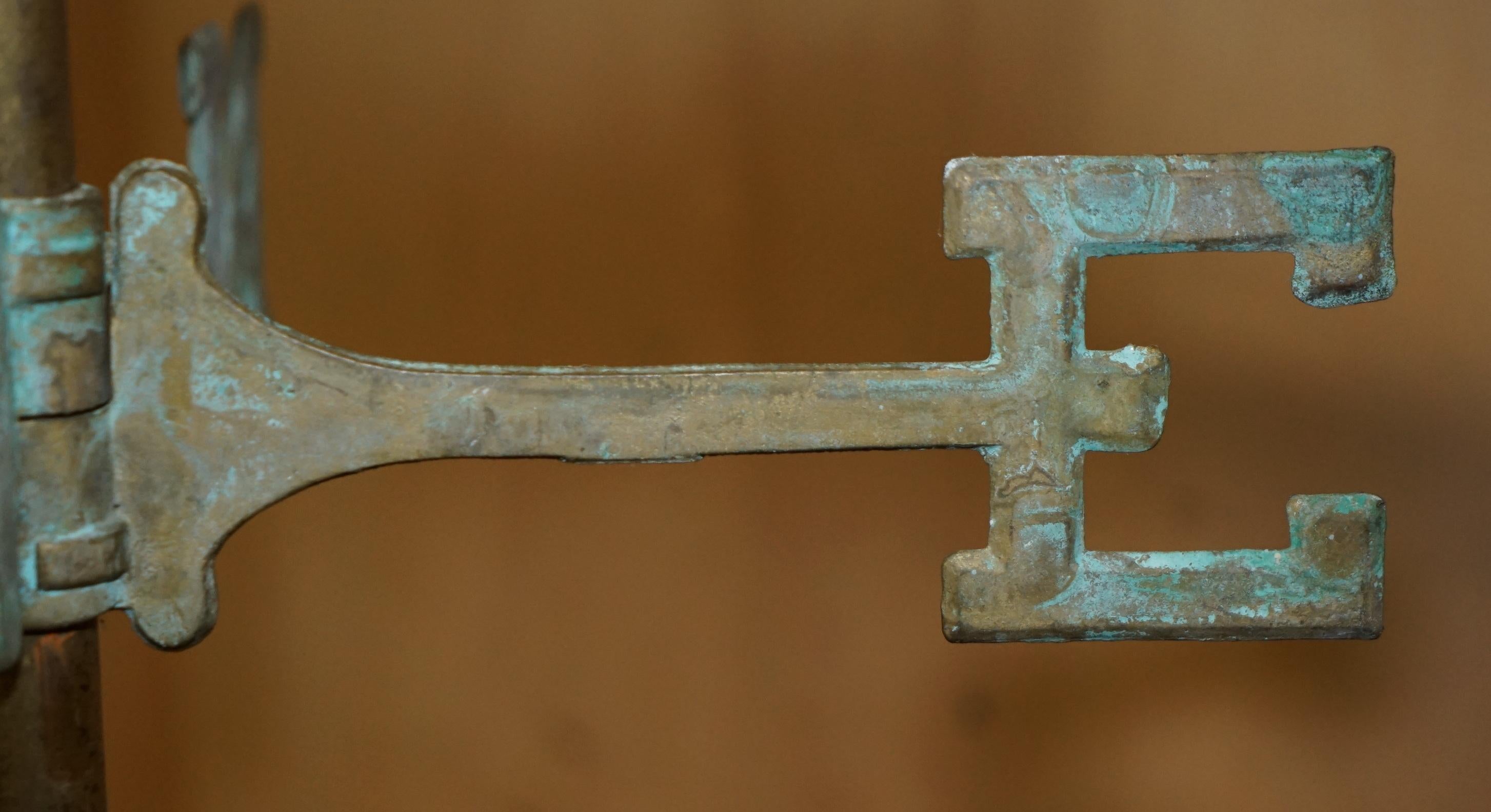 ANTICA VENTOLA VERDIGRIS VERDE OCA CANADESE RAME CIRCA 1880 6