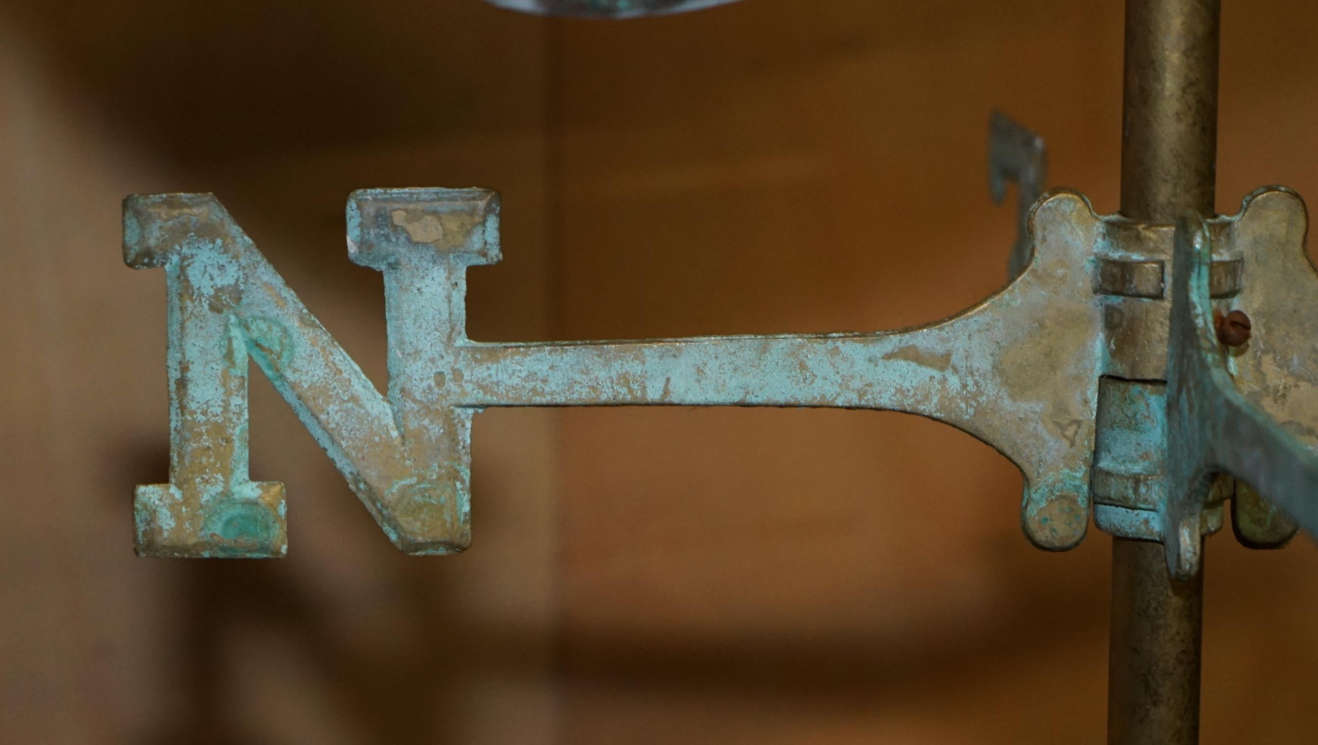 ANTICA VENTOLA VERDIGRIS VERDE OCA CANADESE RAME CIRCA 1880 2