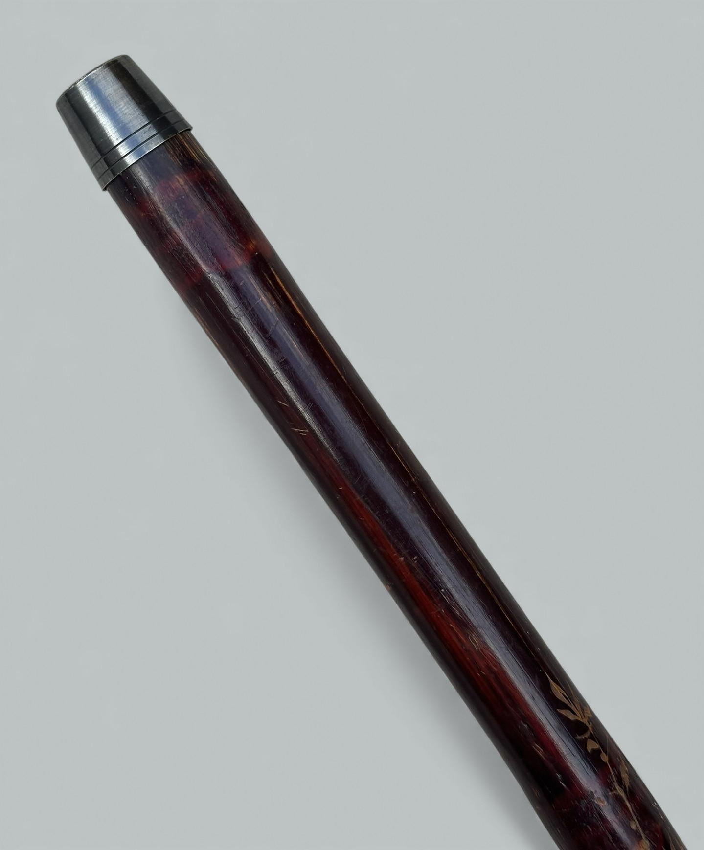 Ancienne canne-bâton en bois de Malacca en os de baleine de l'époque victorienne en vente 1