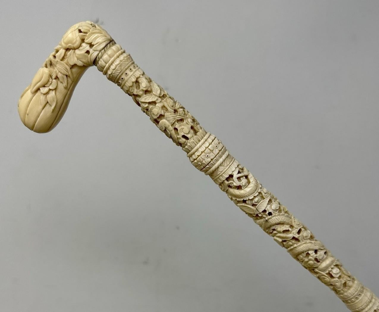antique ivory walking stick