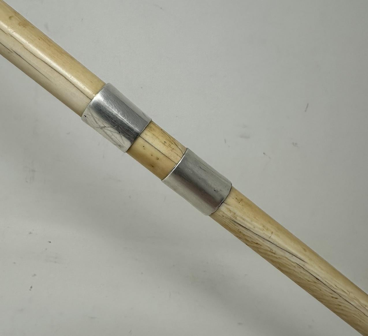 Antique Victorian Vintage Ivory Bovine Whale Bone Walking Swagger Stick Cane   In Good Condition For Sale In Dublin, Ireland