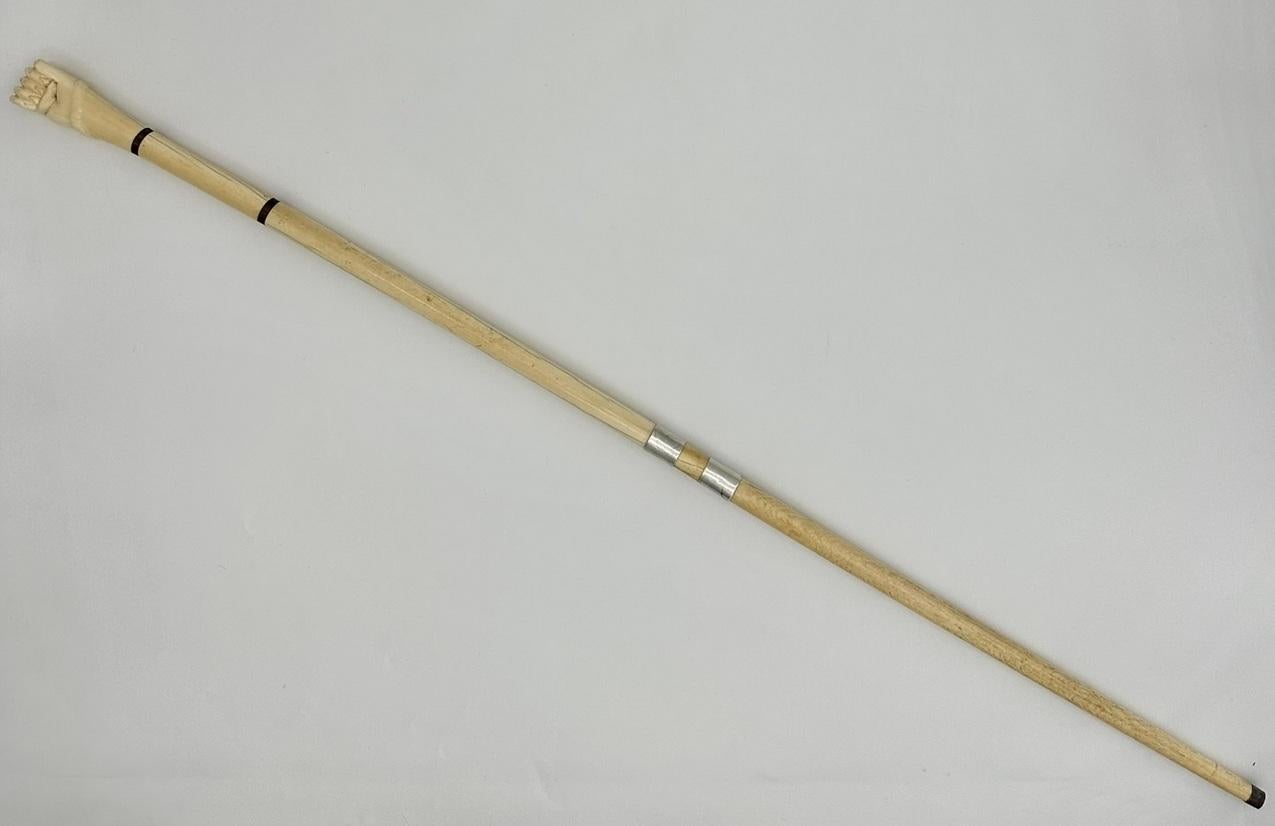 Antiker viktorianischer Vintage Elfenbein Bovine Walknochen gehender Swagger Stick Schilfrohr   im Angebot 1