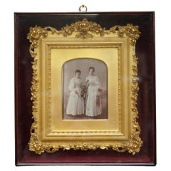 Used ViCTORIAN VIOLINISTS PHOTO & PERIOD FRAME CASED INSIDE DISPLAY CASE
