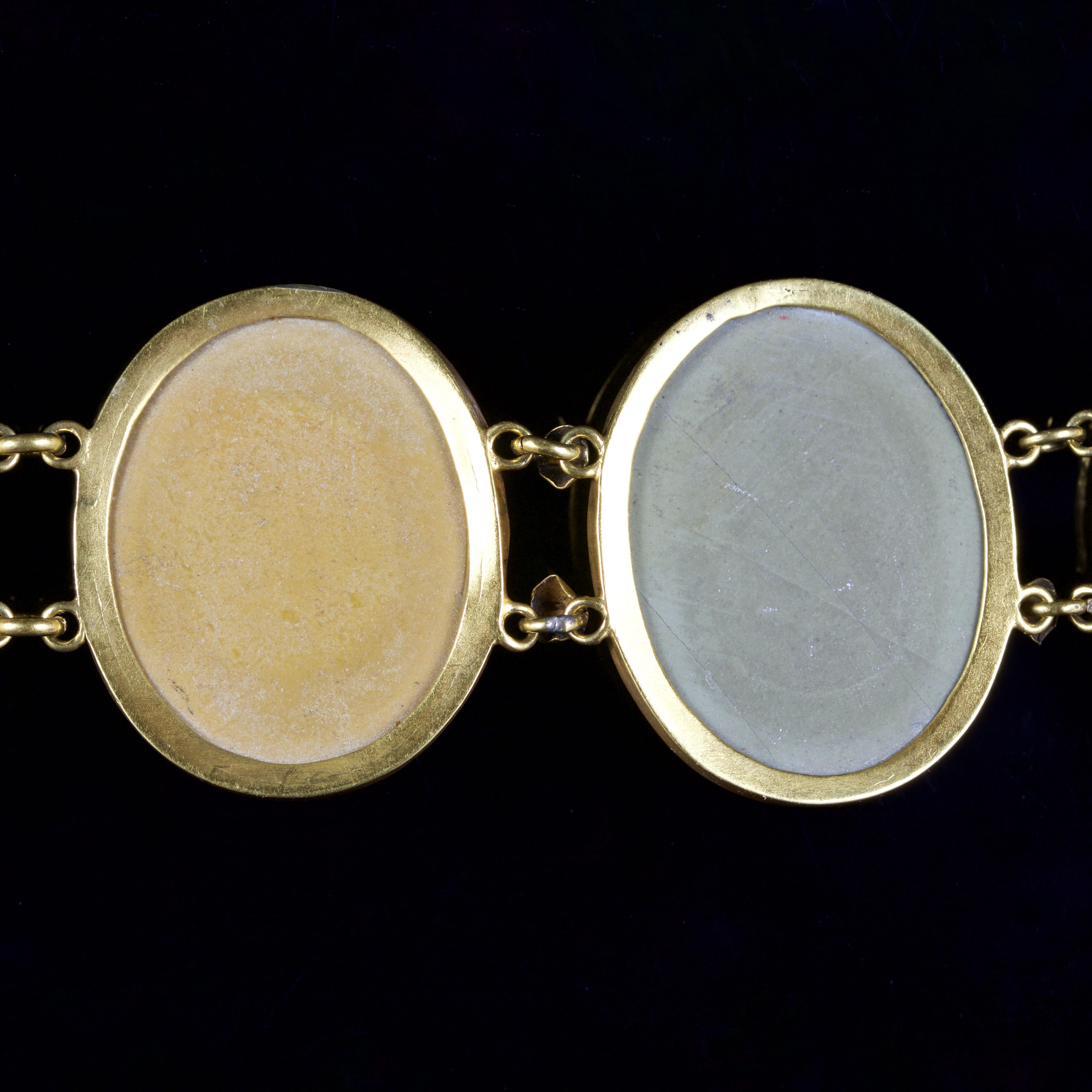 Antique Victorian Volcanic Lava Cameo Bracelet, circa 1880 2