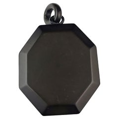 Used Victorian Vulcanite locket pendant 