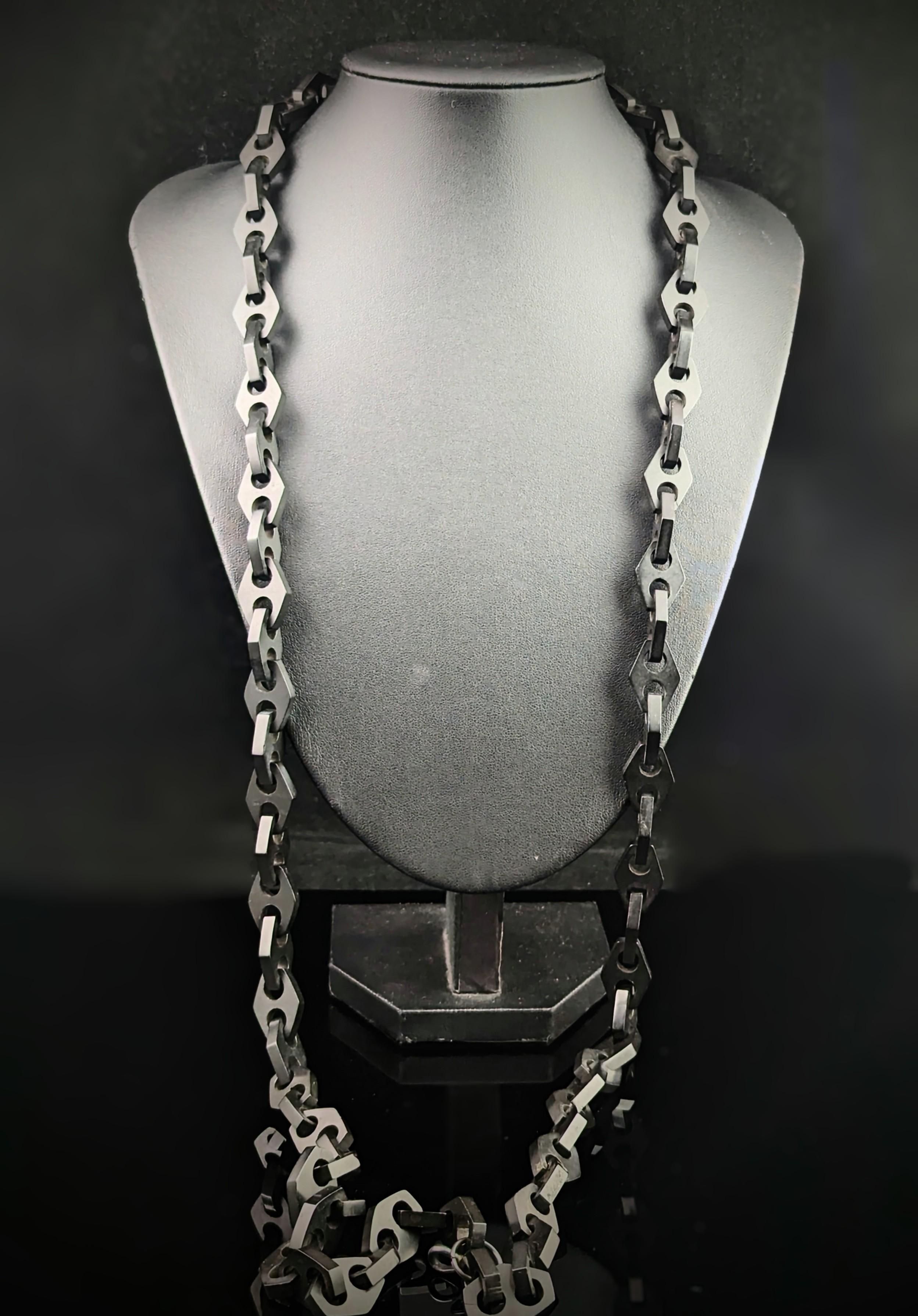 Antique Victorian Vulcanite Longuard Chain Necklace 3