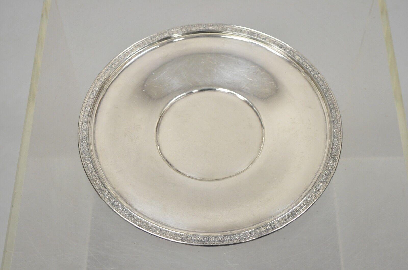 Antique Victorian W B MFG Co Round Silver Plated Serving Plate Dish Platter For Sale 6