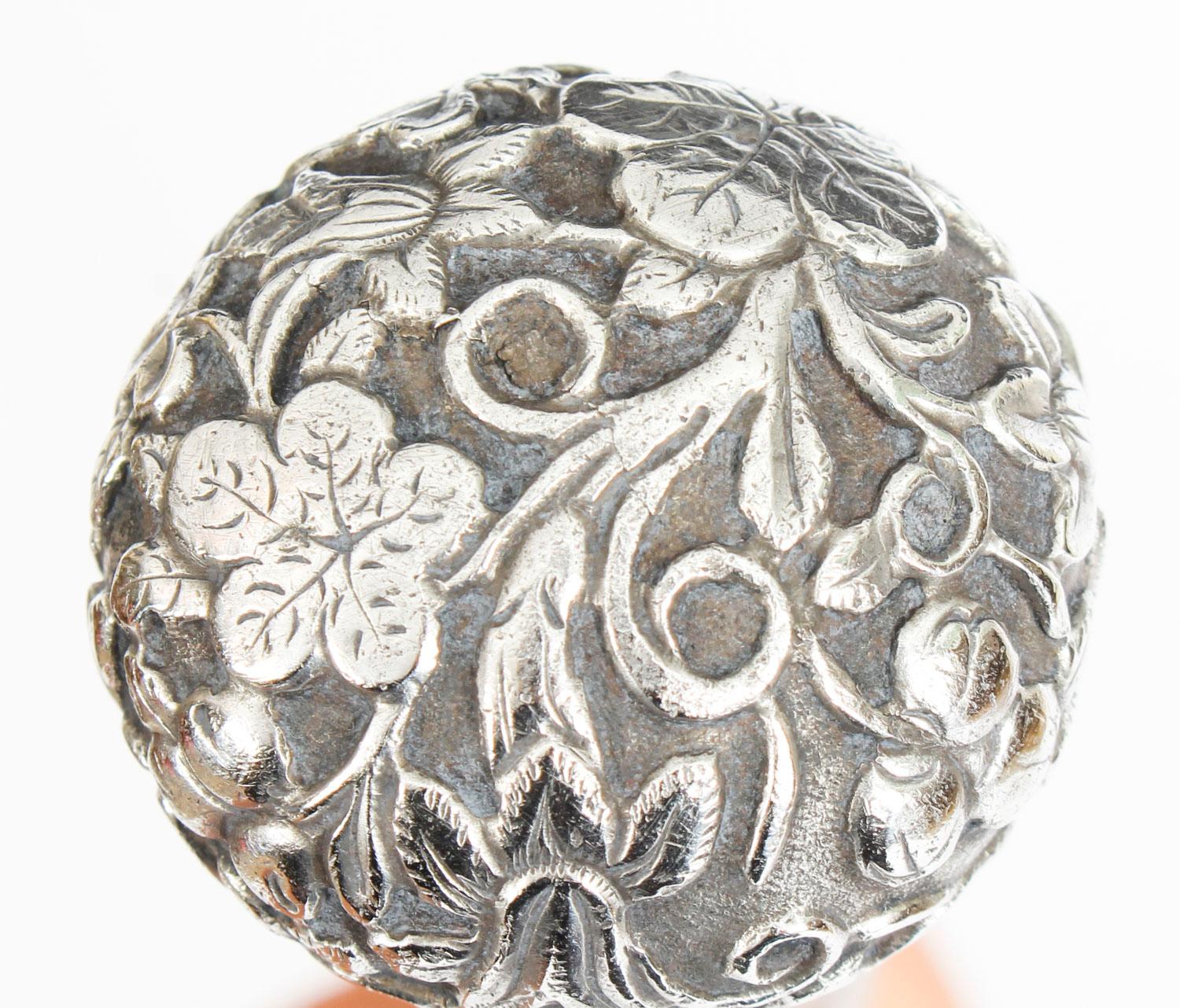 antique sterling silver walking cane