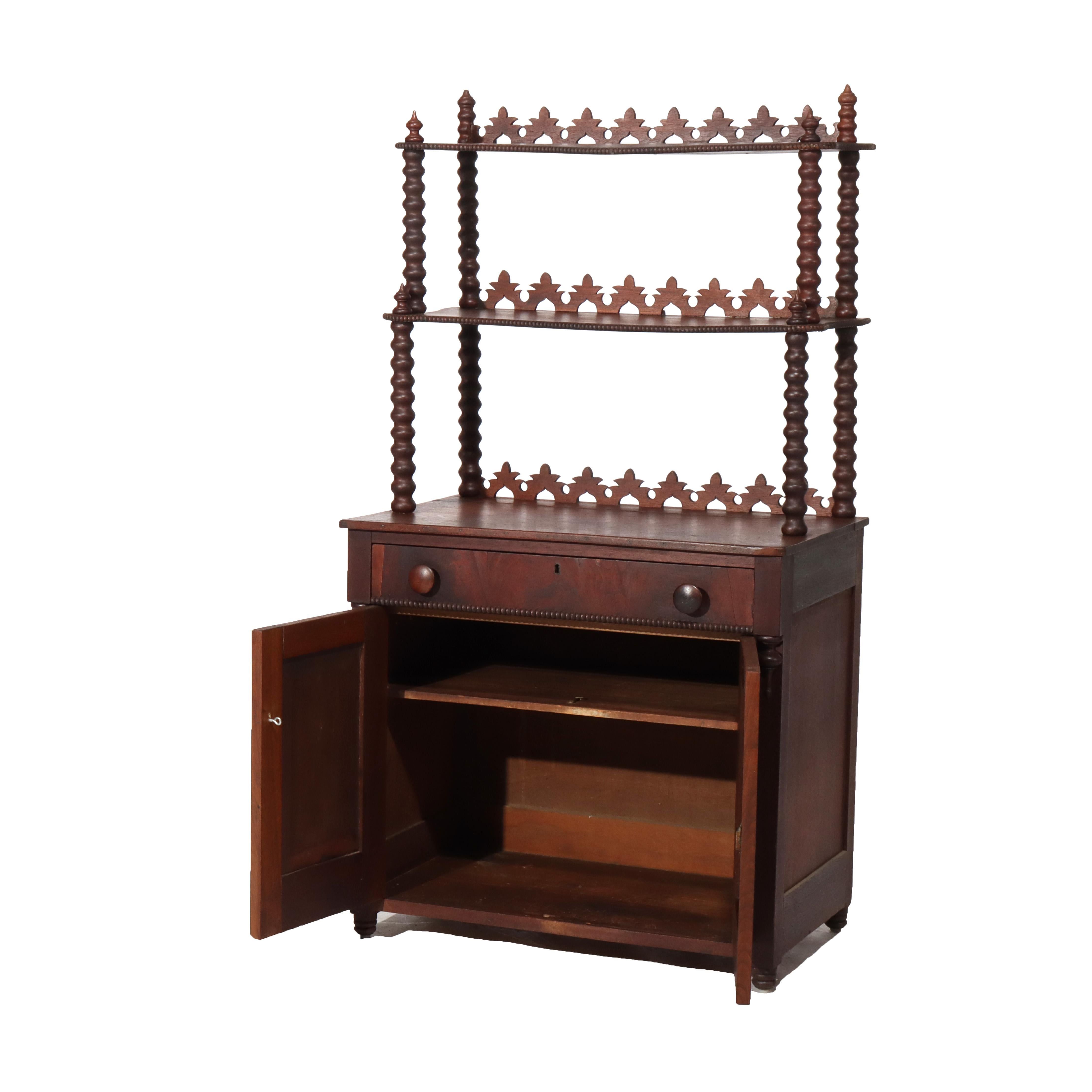 Antique Victorian Walnut 2-Shelf Server Etagere C1880 For Sale 7