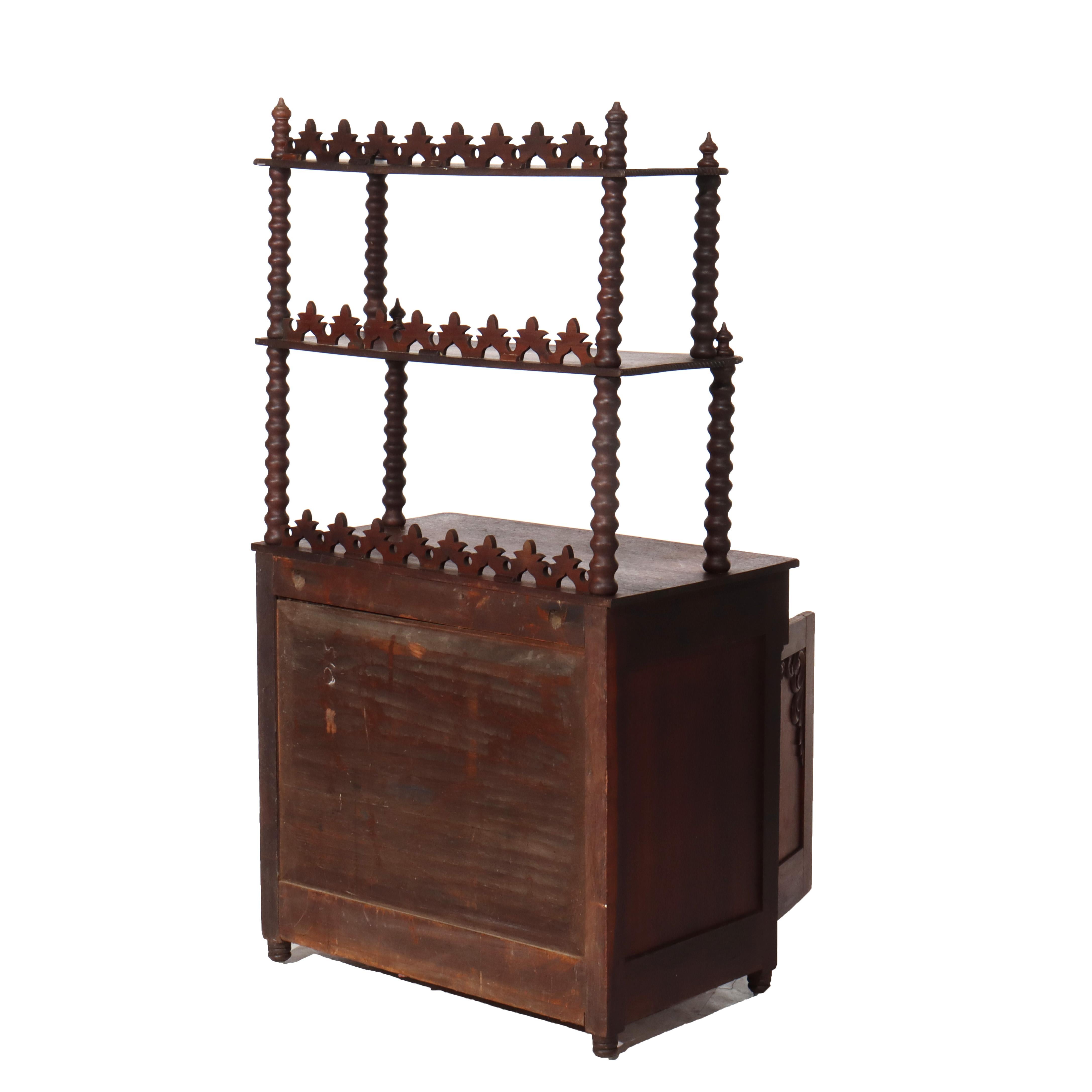 Antique Victorian Walnut 2-Shelf Server Etagere C1880 For Sale 10