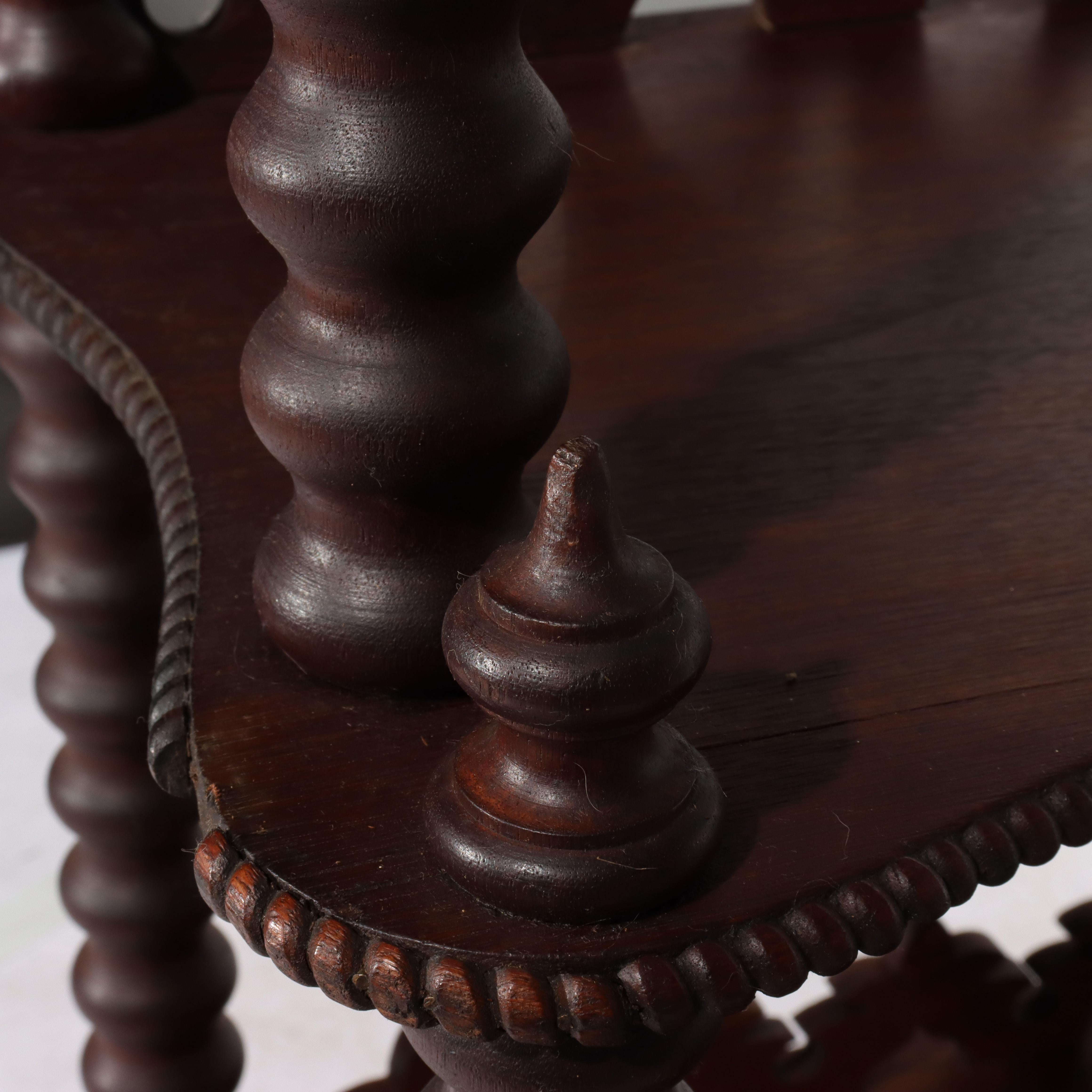 Antique Victorian Walnut 2-Shelf Server Etagere C1880 For Sale 12