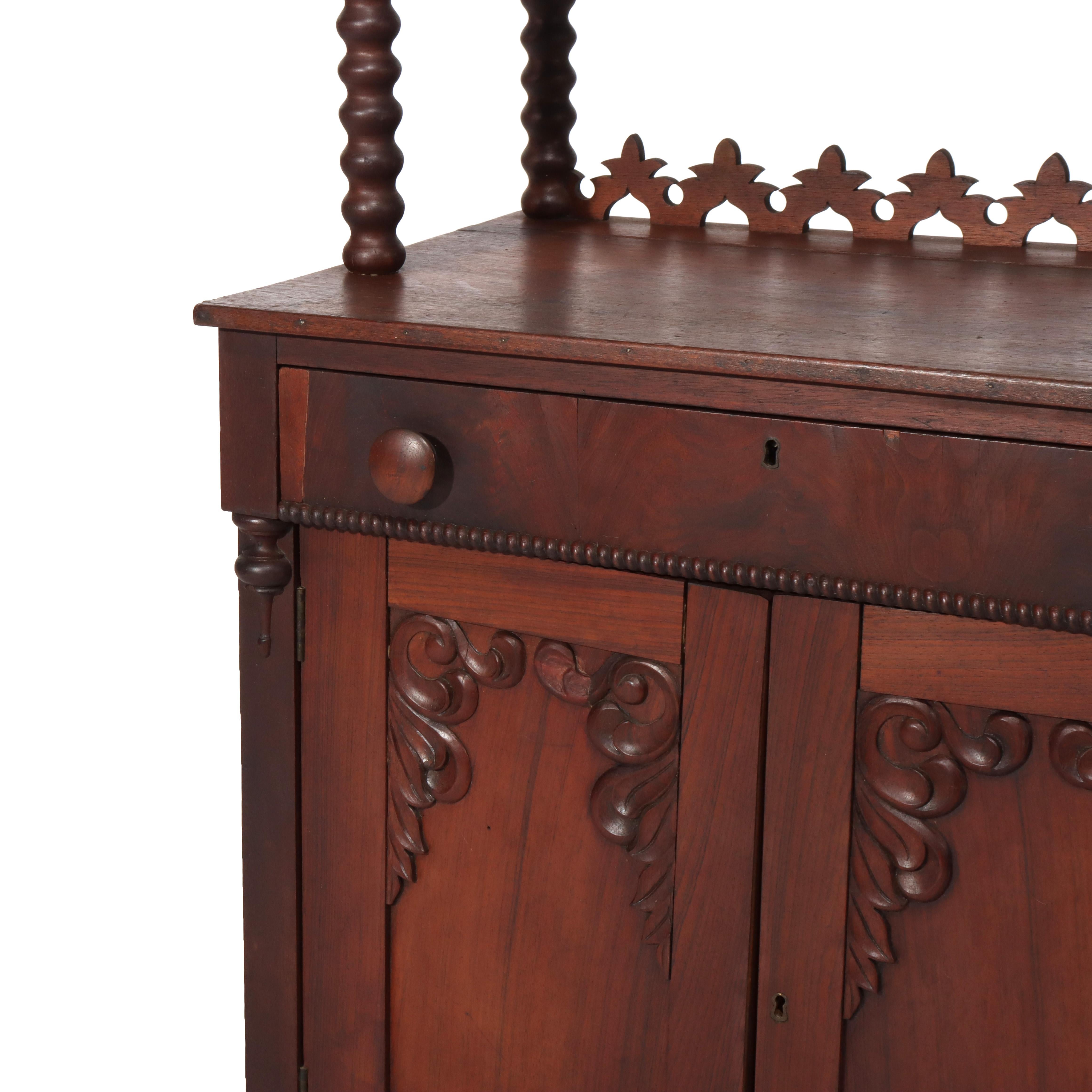 Antique Victorian Walnut 2-Shelf Server Etagere C1880 For Sale 2