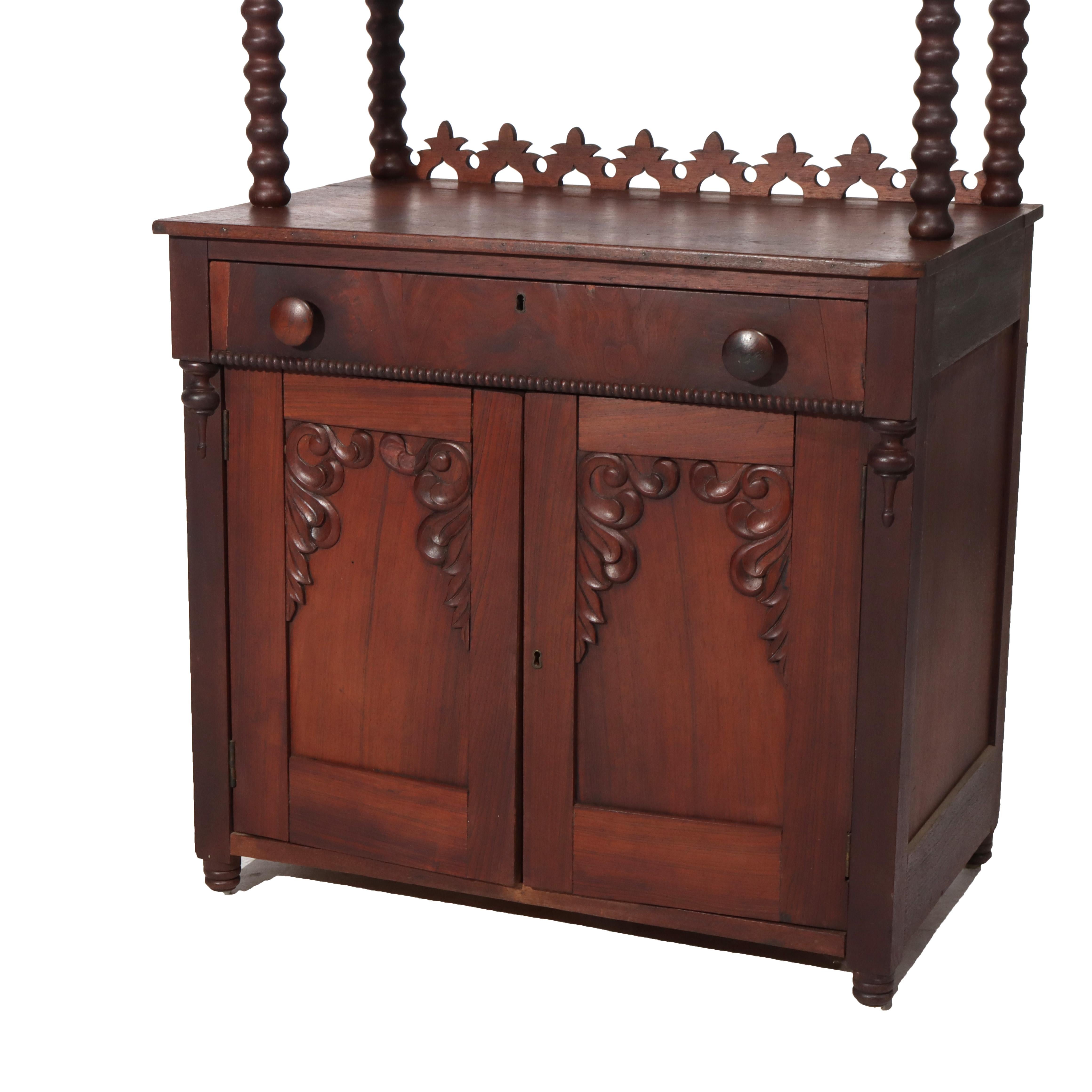 Antique Victorian Walnut 2-Shelf Server Etagere C1880 For Sale 4