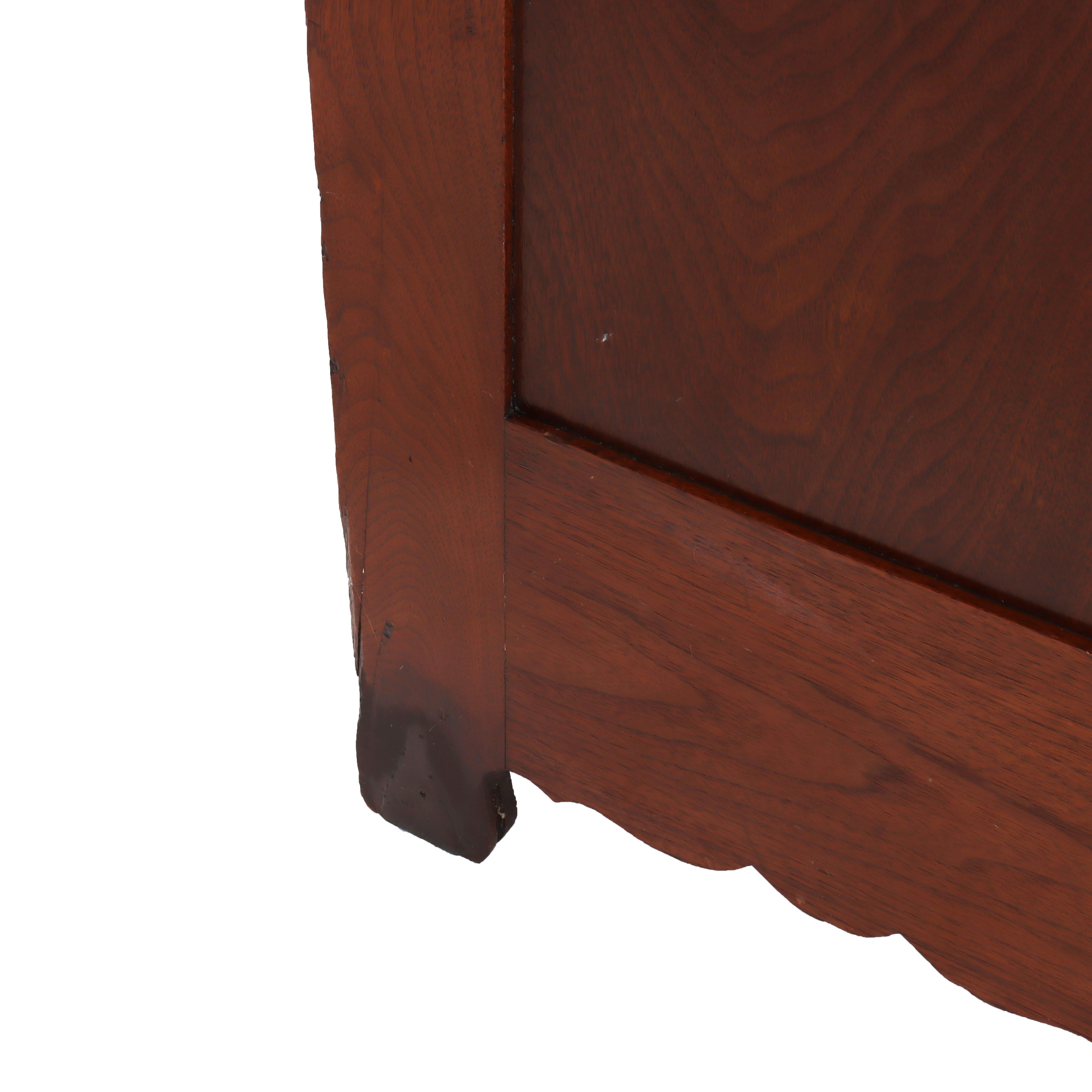 Arcón Victoriano Antiguo De 3 Cajones De Nogal Con Tiradores Tallados C1890 en venta 6