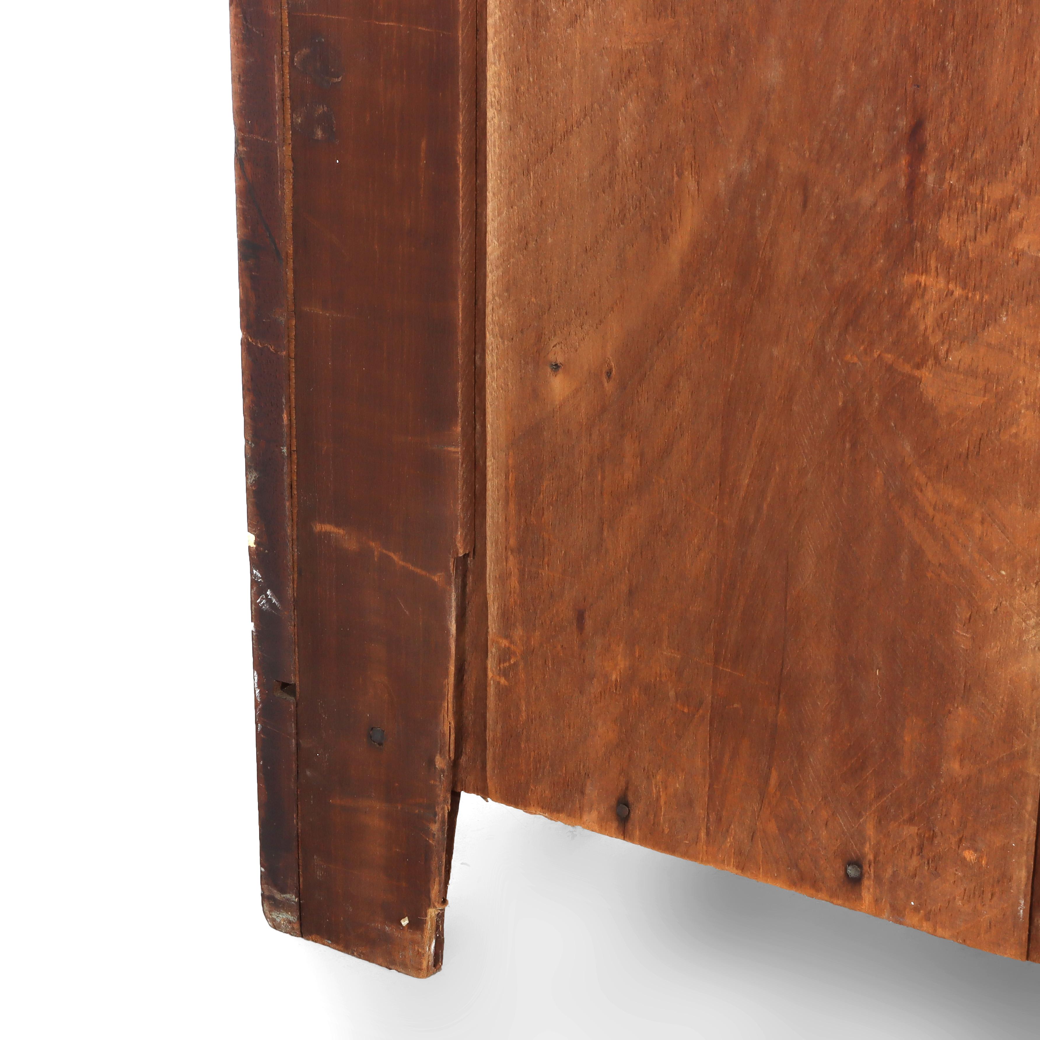 Arcón Victoriano Antiguo De 3 Cajones De Nogal Con Tiradores Tallados C1890 en venta 8